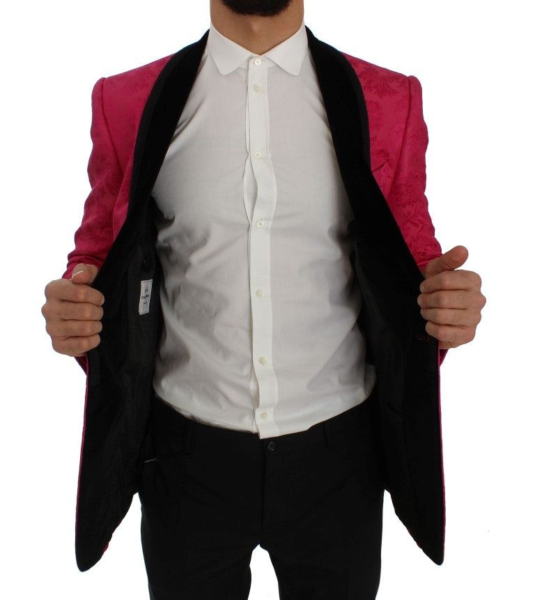 Dolce & Gabbana Pink Floral Brocade Slim Blazer Jacket - Whispers Of Wisdom Clothing