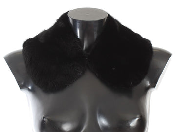 Dolce & Gabbana Black Mink Fur Shoulder Collar Scarf