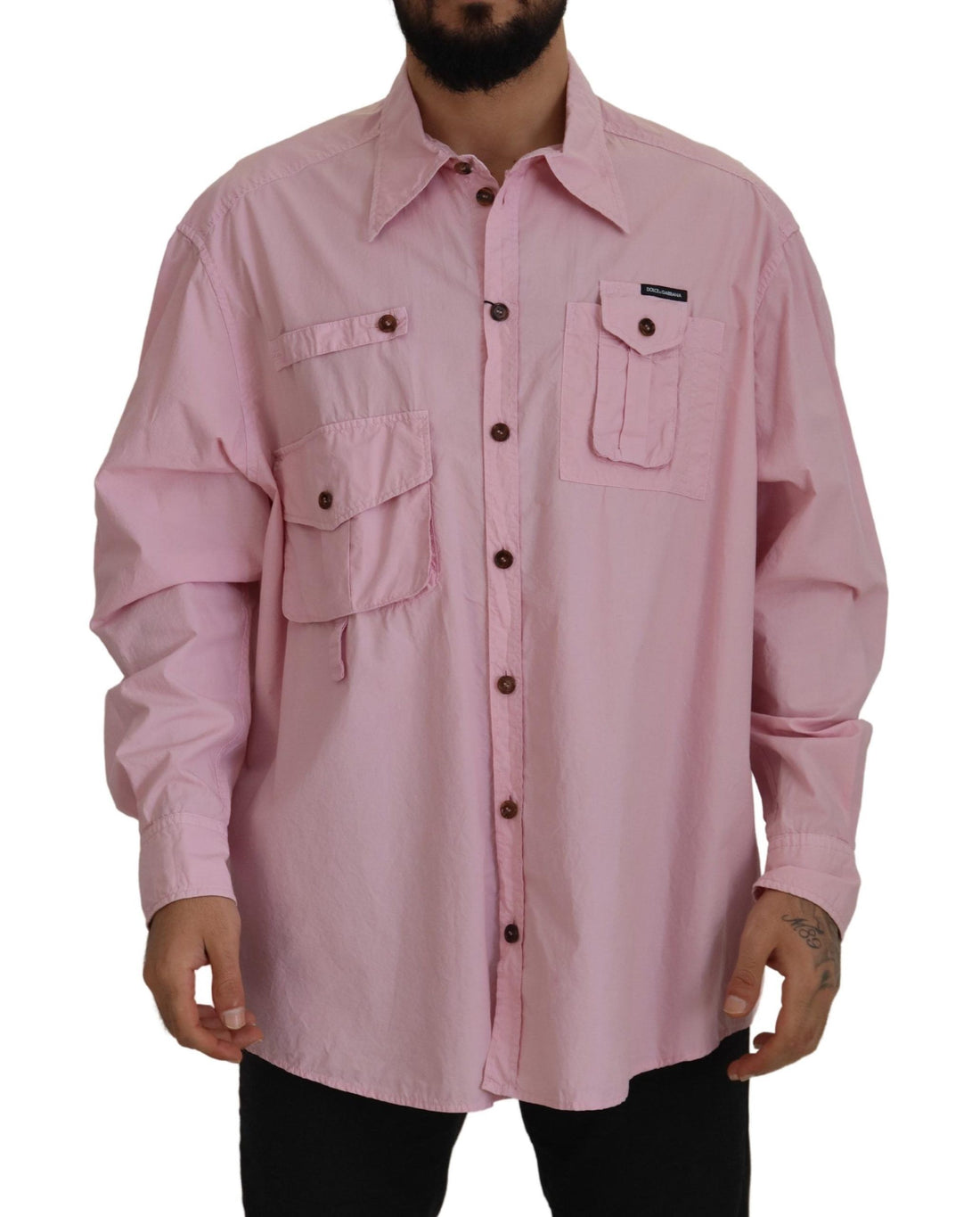 Dolce & Gabbana Pink Casual Button Down Long Sleeves Shirt - Whispers Of Wisdom Clothing