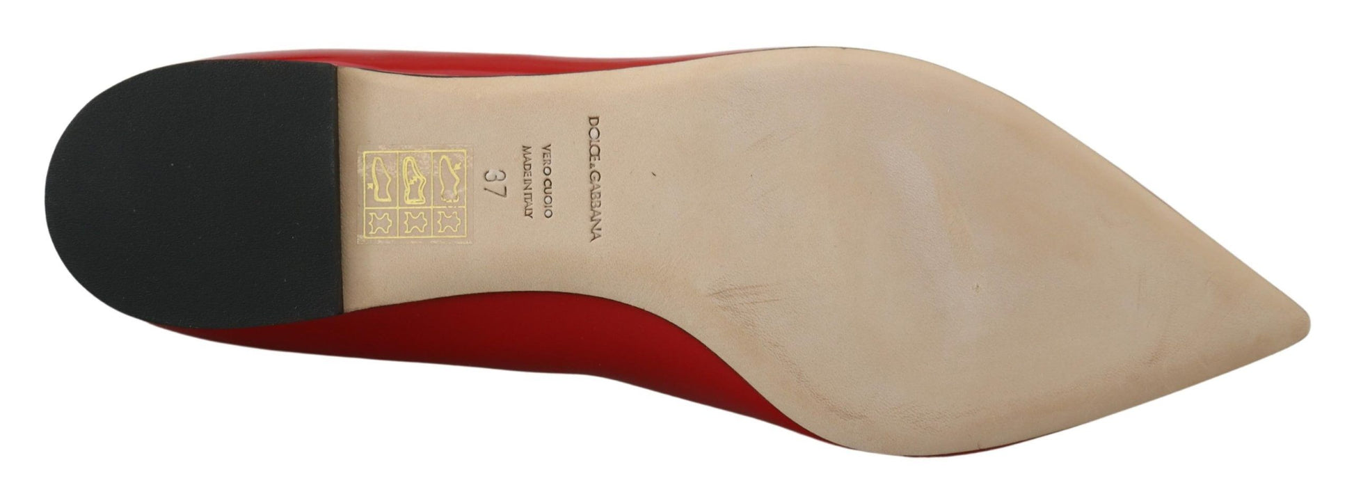 Dolce & Gabbana Red Leather Crystals Loafers Flats Shoes - Whispers Of Wisdom Clothing