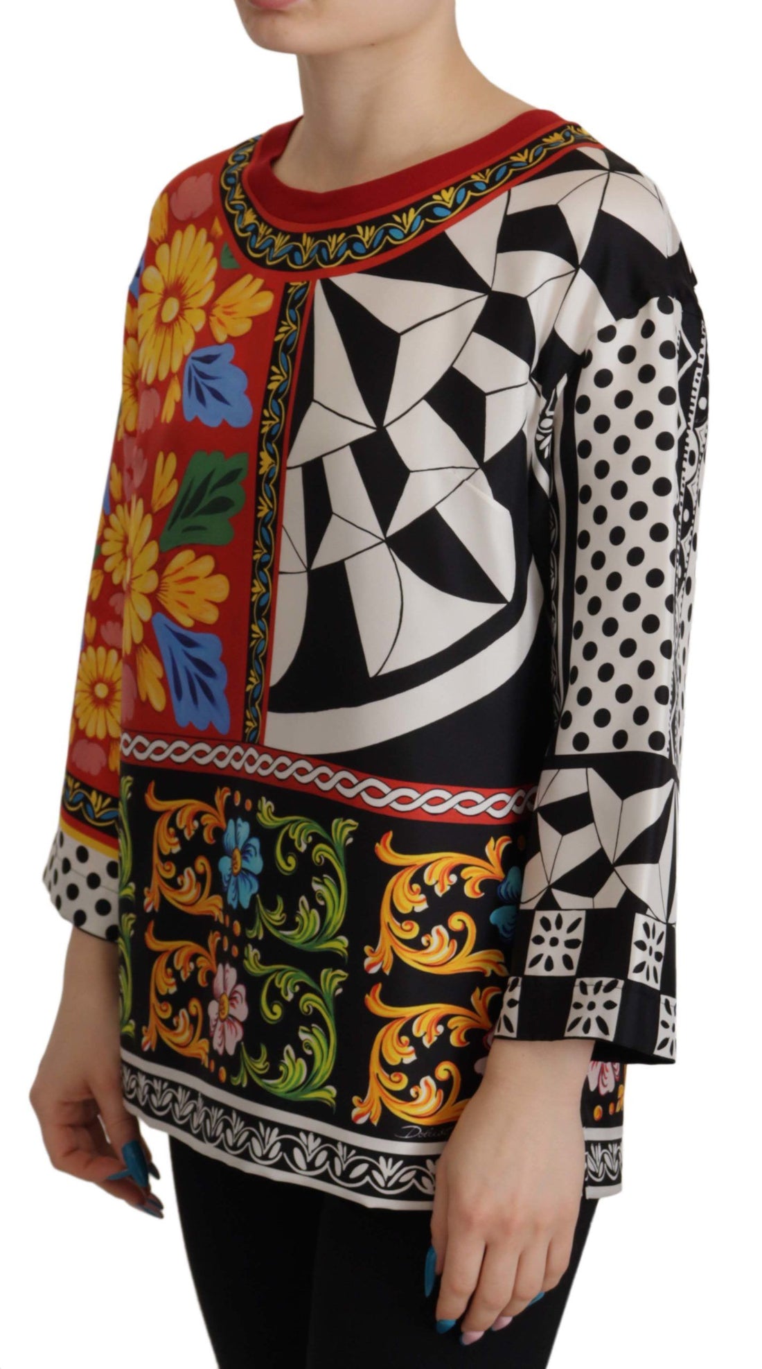 Dolce & Gabbana Multicolor Printed Baroque Loose Long Sleeve - Whispers Of Wisdom Clothing