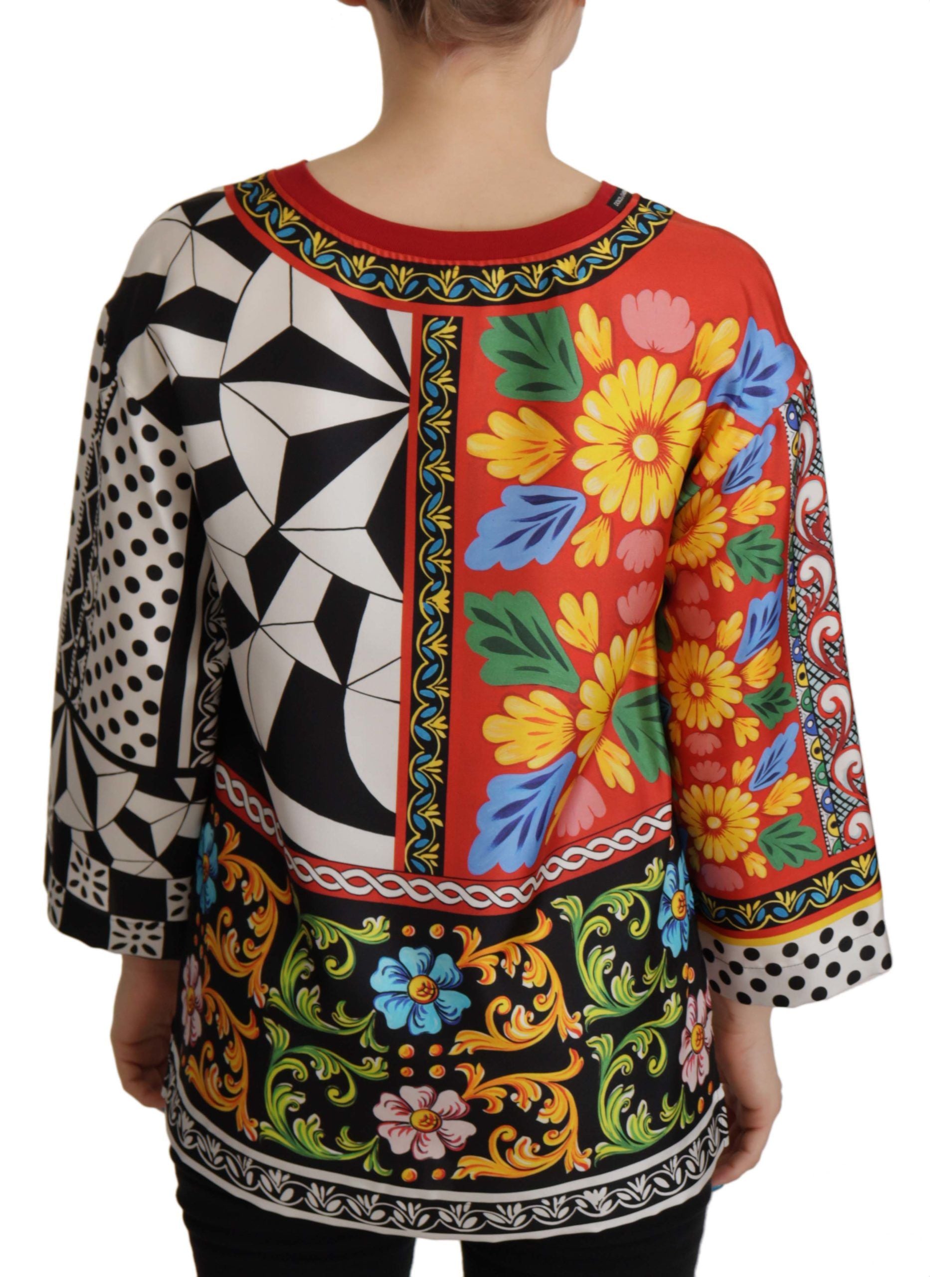 Dolce & Gabbana Multicolor Printed Baroque Loose Long Sleeve - Whispers Of Wisdom Clothing