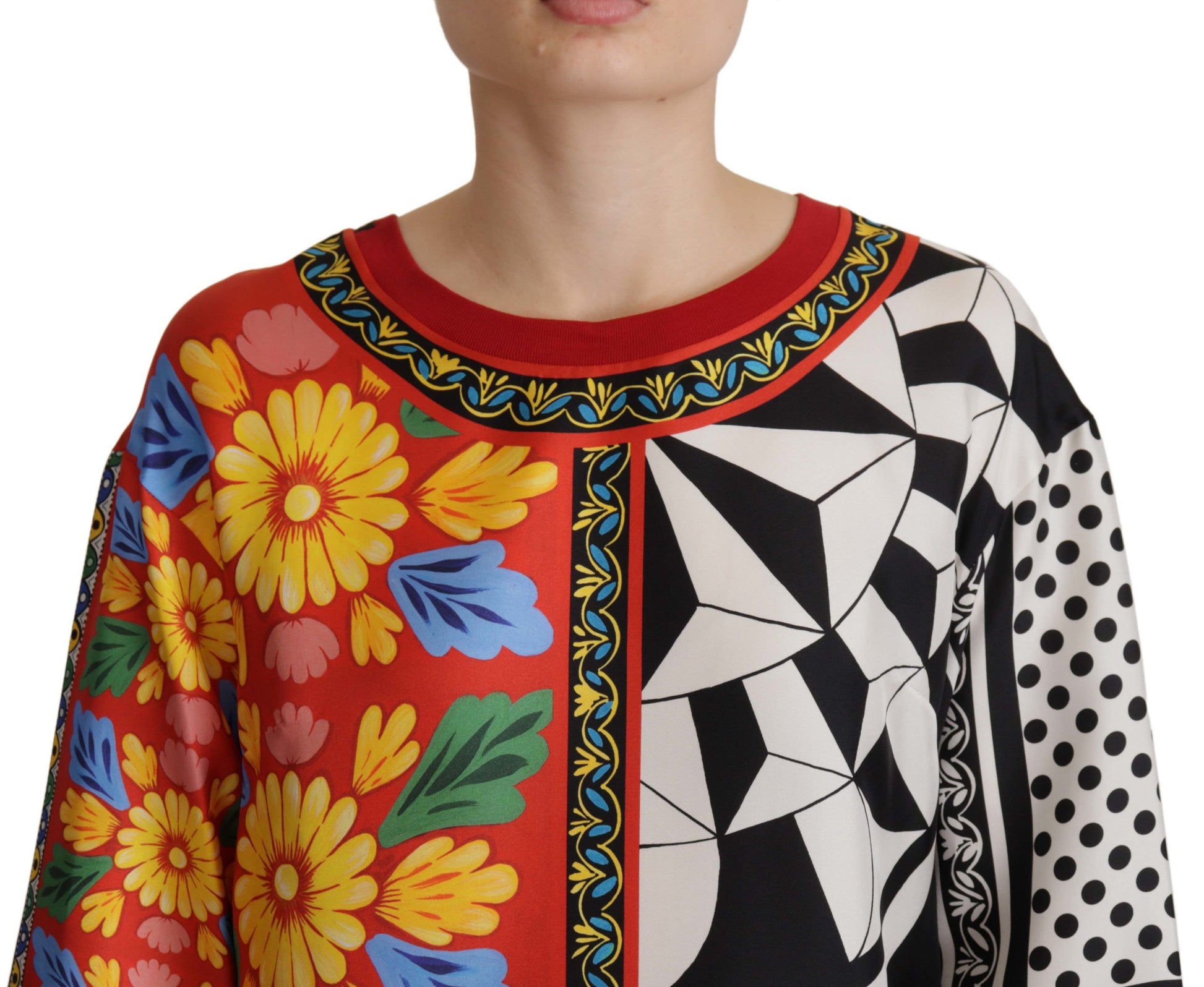 Dolce & Gabbana Multicolor Printed Baroque Loose Long Sleeve - Whispers Of Wisdom Clothing