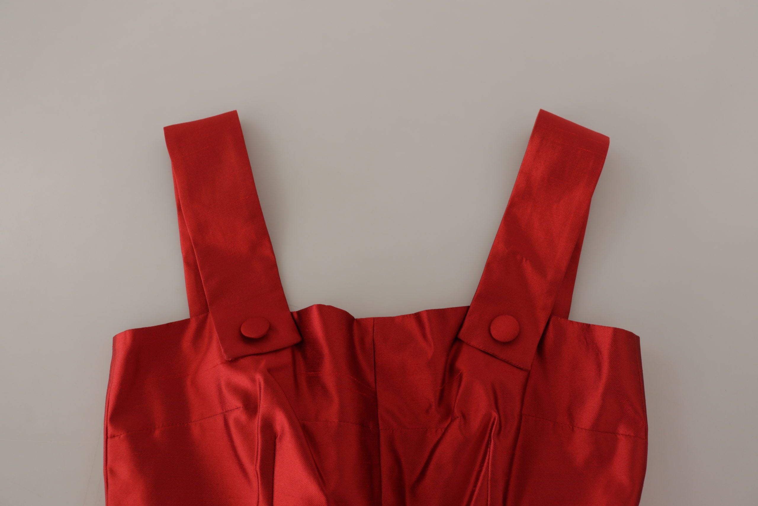 Dolce & Gabbana Red A-line Pleated Satin Silk Dress - Whispers Of Wisdom Clothing