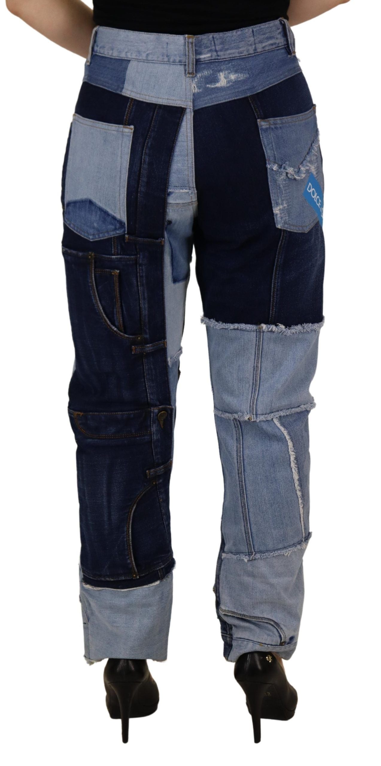Dolce & Gabbana Multicolor Patchwork High Waist Denim Jeans - Whispers Of Wisdom Clothing