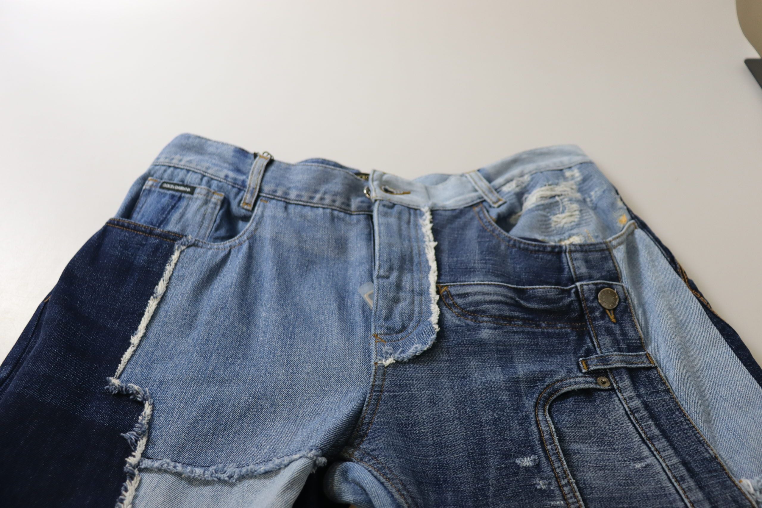 Dolce & Gabbana Multicolor Patchwork High Waist Denim Jeans - Whispers Of Wisdom Clothing