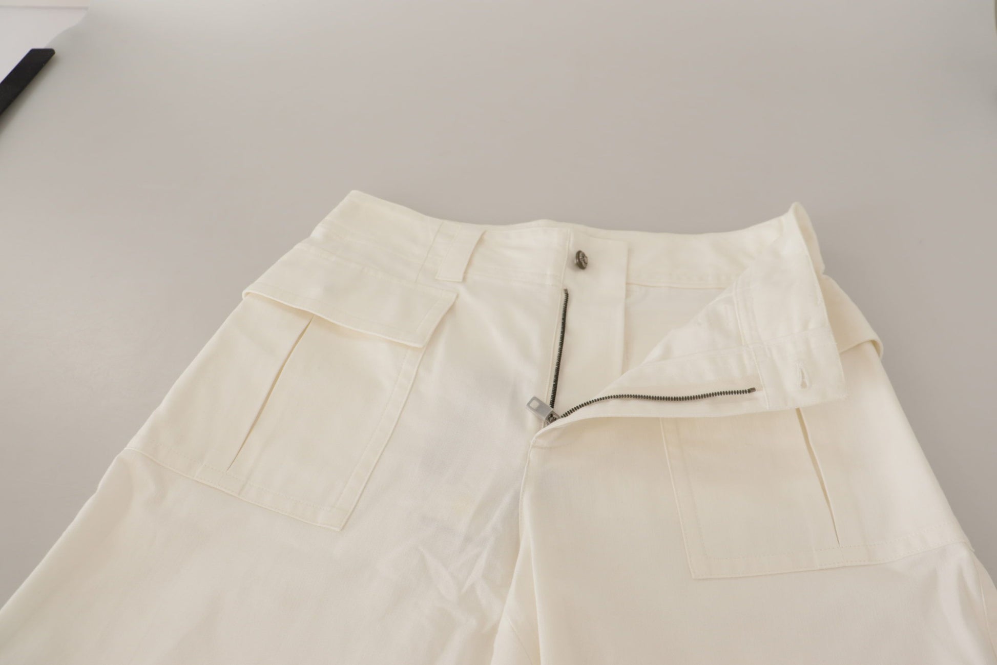 Dolce & Gabbana White High Waist Tapered Women Cotton Pants - Whispers Of Wisdom Clothing