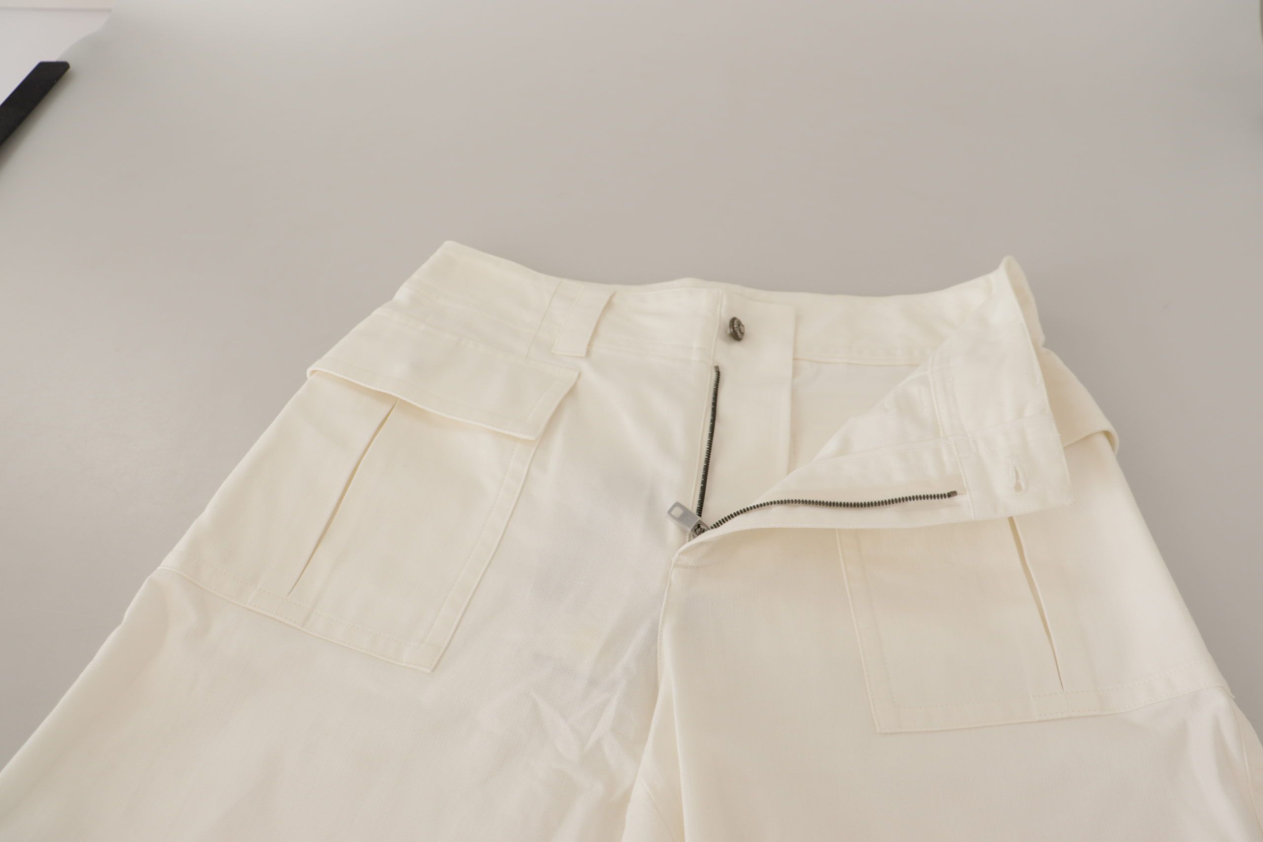Dolce & Gabbana White High Waist Tapered Women Cotton Pants - Whispers Of Wisdom Clothing