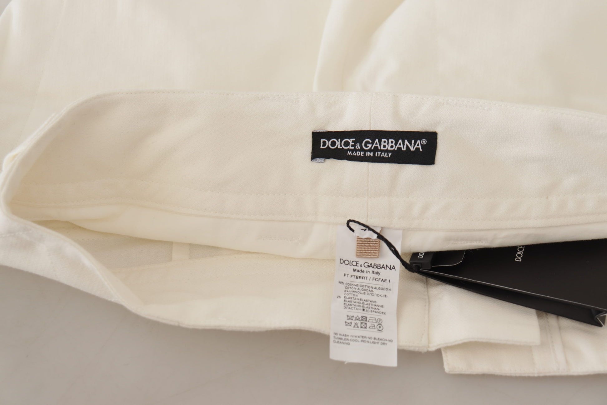Dolce & Gabbana White High Waist Tapered Women Cotton Pants - Whispers Of Wisdom Clothing