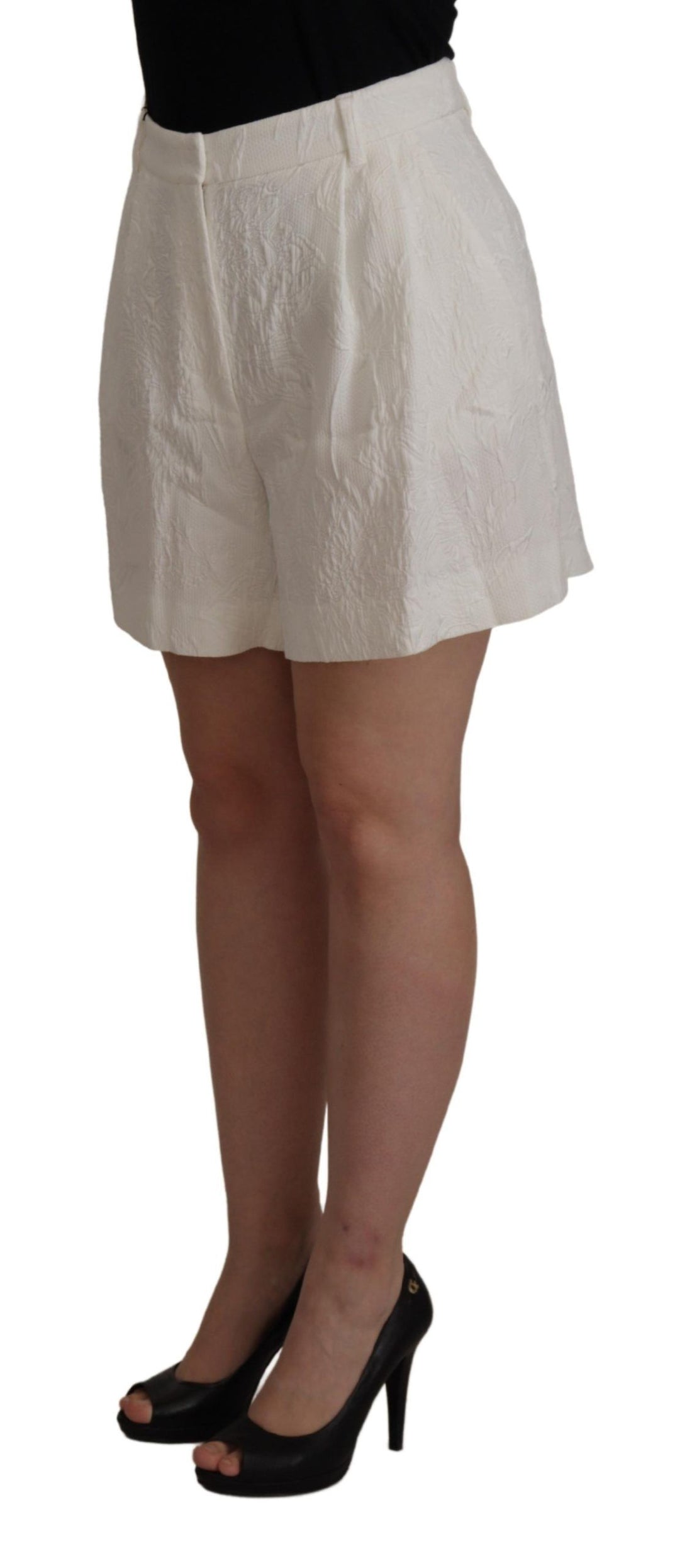 Dolce & Gabbana White High Waist Culotte Cotton Shorts - Whispers Of Wisdom Clothing