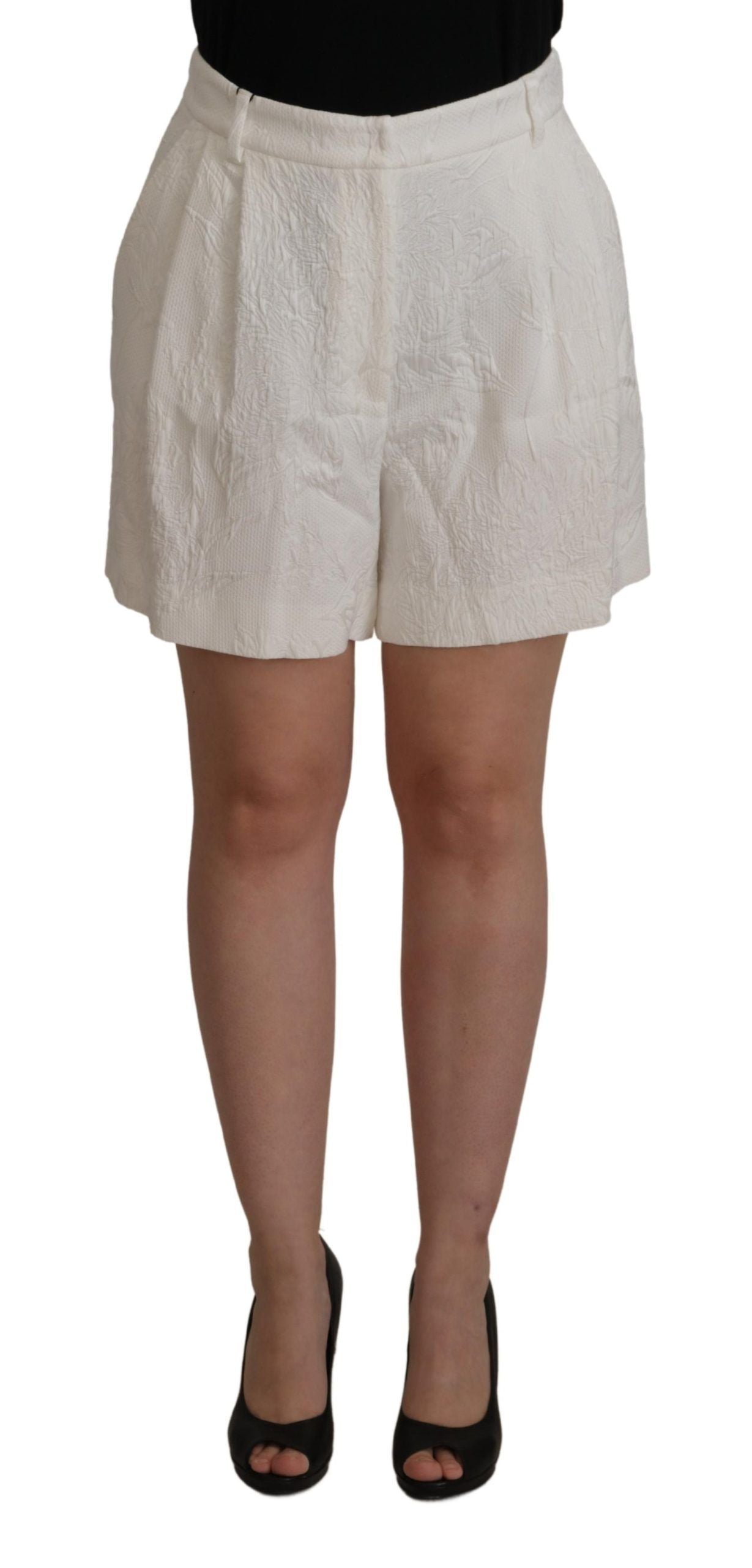 Dolce & Gabbana White High Waist Culotte Cotton Shorts - Whispers Of Wisdom Clothing