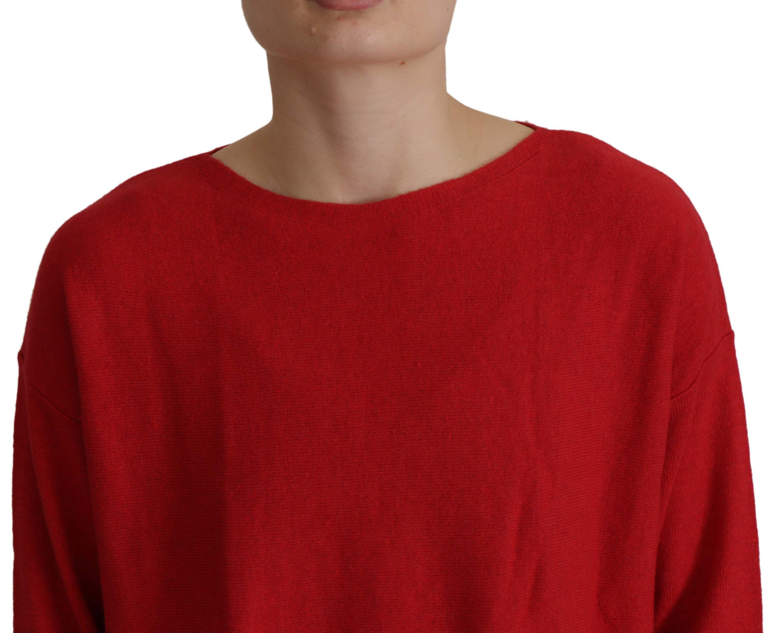 Dolce & Gabbana Red Wool Knit Round Neck Pullover Sweater - Whispers Of Wisdom Clothing