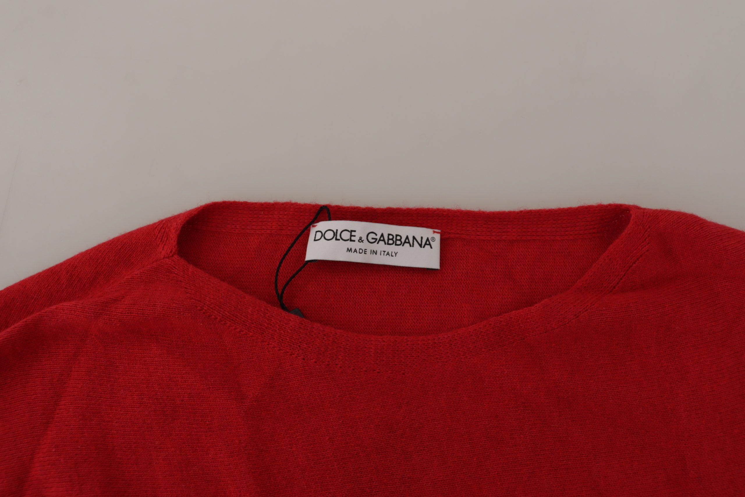 Dolce & Gabbana Red Wool Knit Round Neck Pullover Sweater - Whispers Of Wisdom Clothing