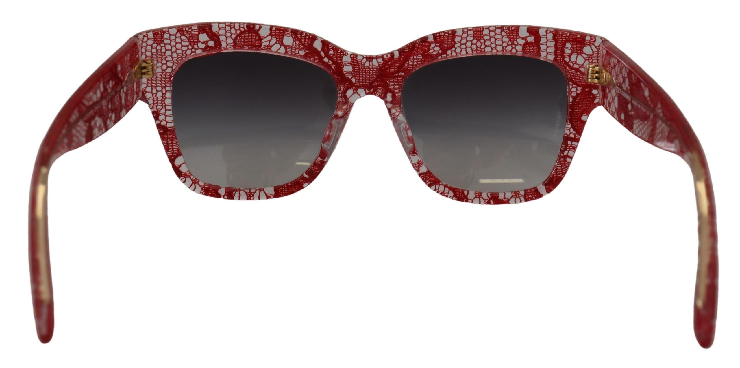 Dolce & Gabbana Red Lace Acetate Rectangle Shades  DG4231F  Sunglasses - Whispers Of Wisdom Clothing