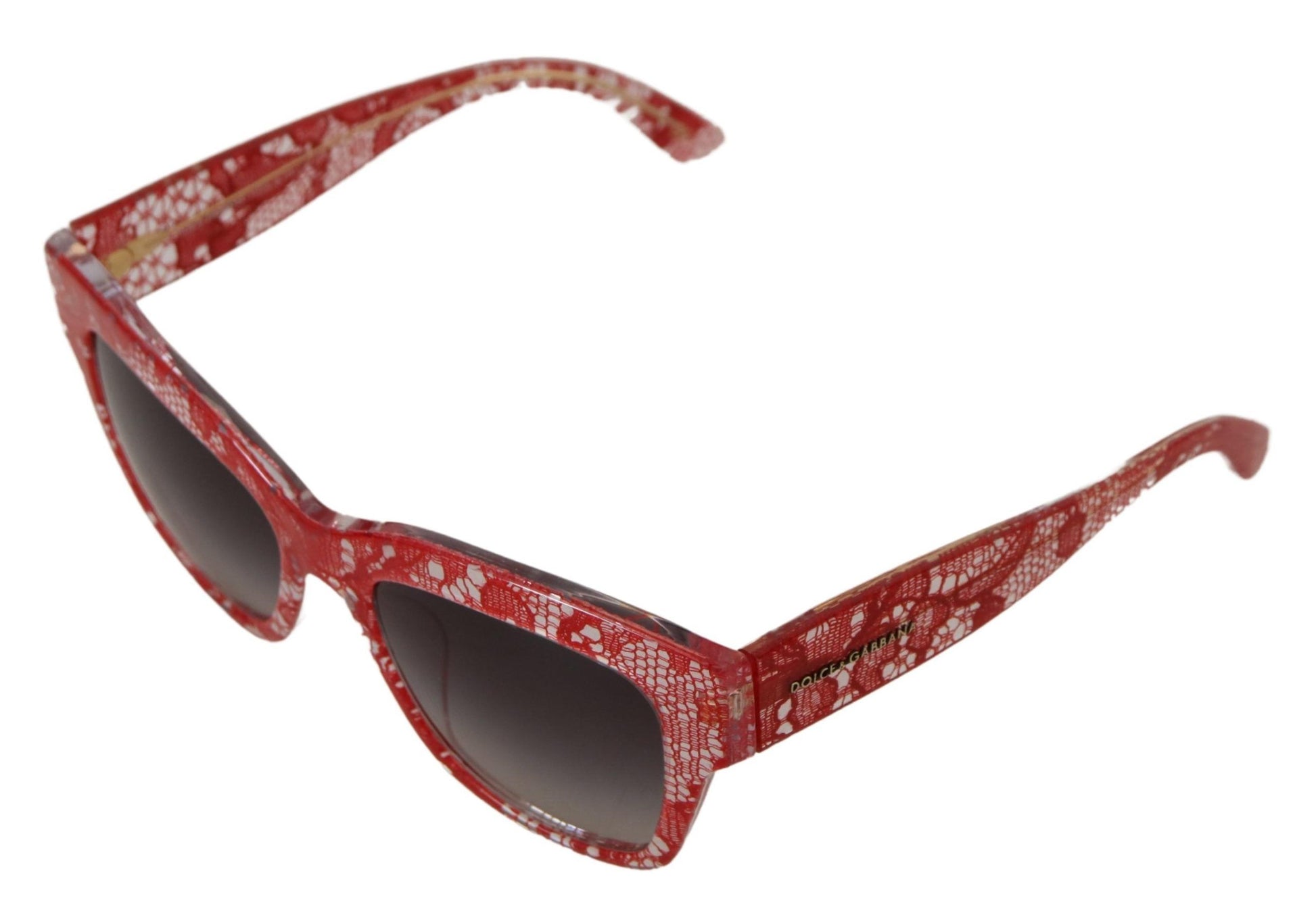 Dolce & Gabbana Red Lace Acetate Rectangle Shades  DG4231F  Sunglasses - Whispers Of Wisdom Clothing