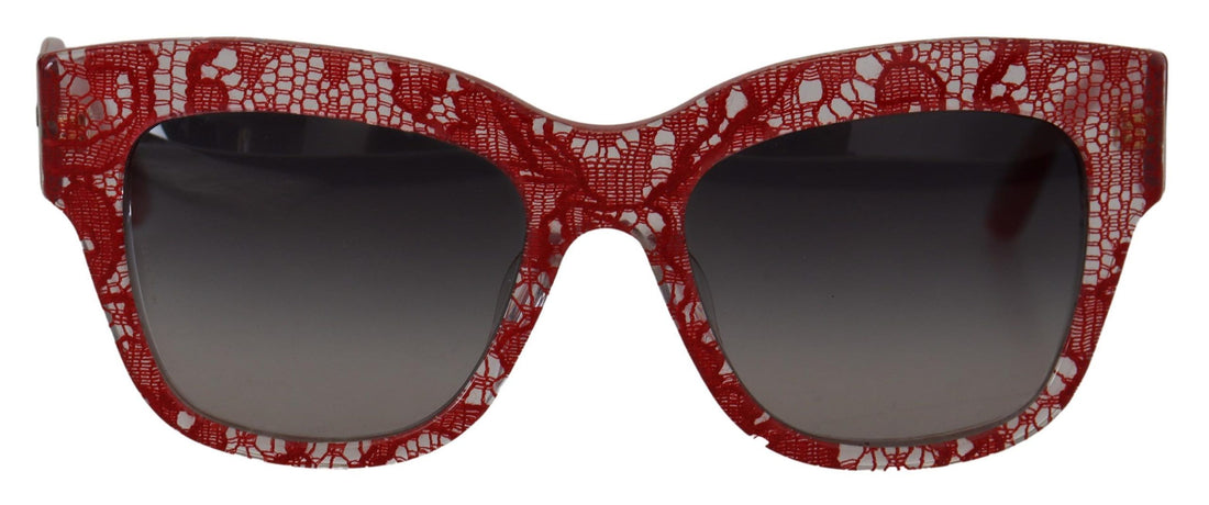 Dolce & Gabbana Red Lace Acetate Rectangle Shades  DG4231F  Sunglasses - Whispers Of Wisdom Clothing