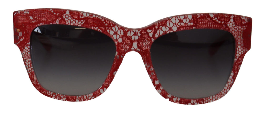 Dolce & Gabbana Red Lace Acetate Rectangle Shades DG4231Sunglasses - Whispers Of Wisdom Clothing