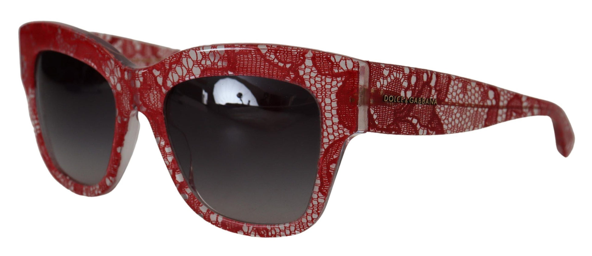 Dolce & Gabbana Red Lace Acetate Rectangle Shades DG4231Sunglasses - Whispers Of Wisdom Clothing