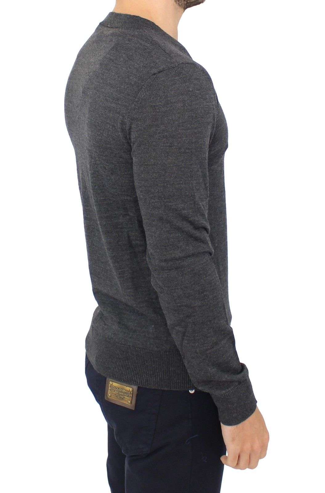 Ermanno Scervino Gray Wool Blend V-neck Pullover Sweater - Whispers Of Wisdom Clothing