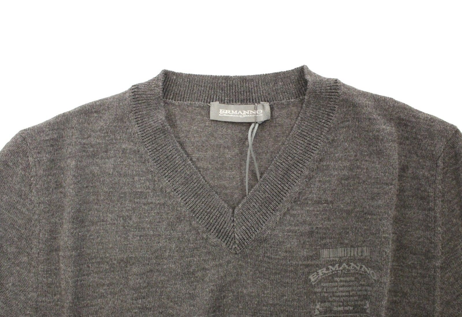 Ermanno Scervino Gray Wool Blend V-neck Pullover Sweater - Whispers Of Wisdom Clothing