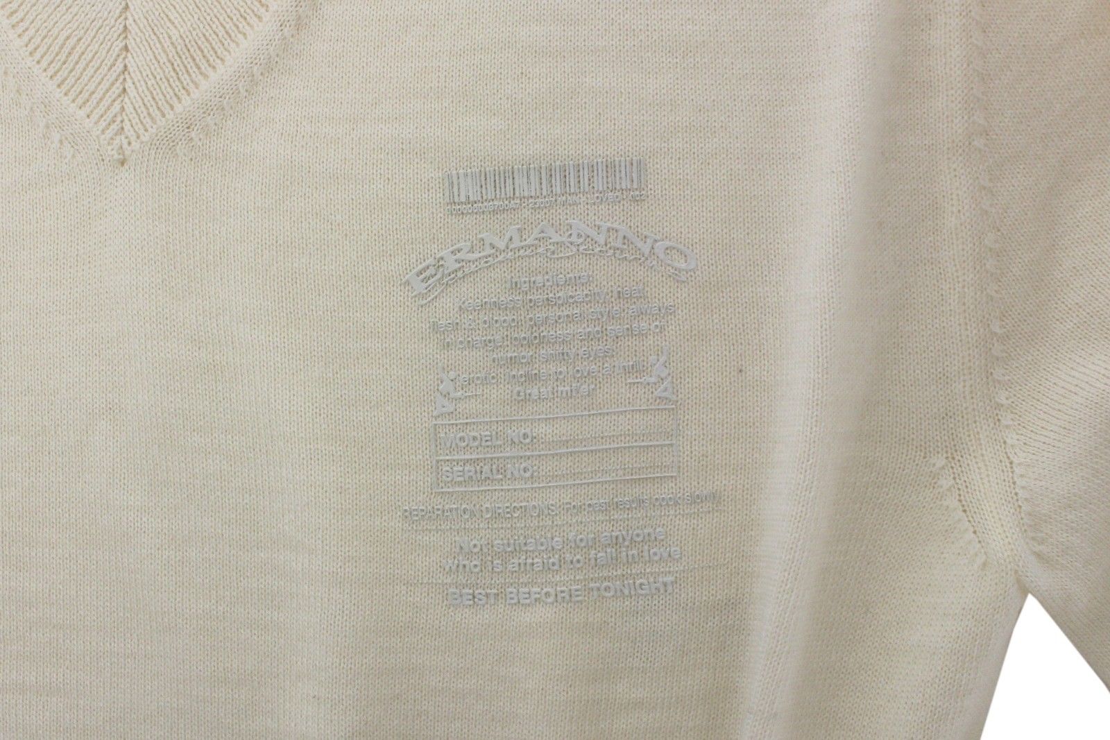 Ermanno Scervino Off White Wool Blend V-neck Pullover Sweater - Whispers Of Wisdom Clothing