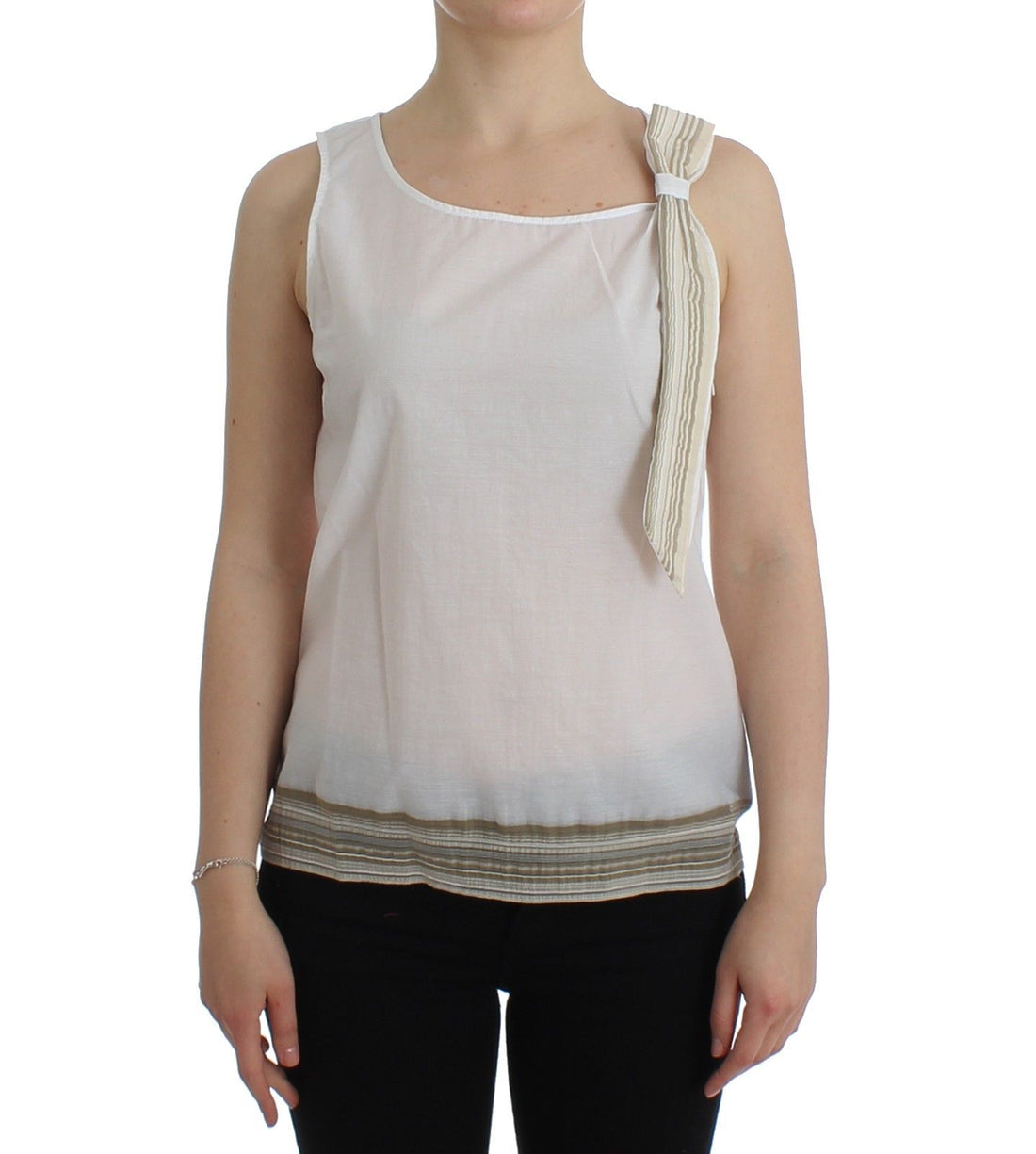 Ermanno Scervino White Top Blouse Tank Shirt Sleeveless - Whispers Of Wisdom Clothing