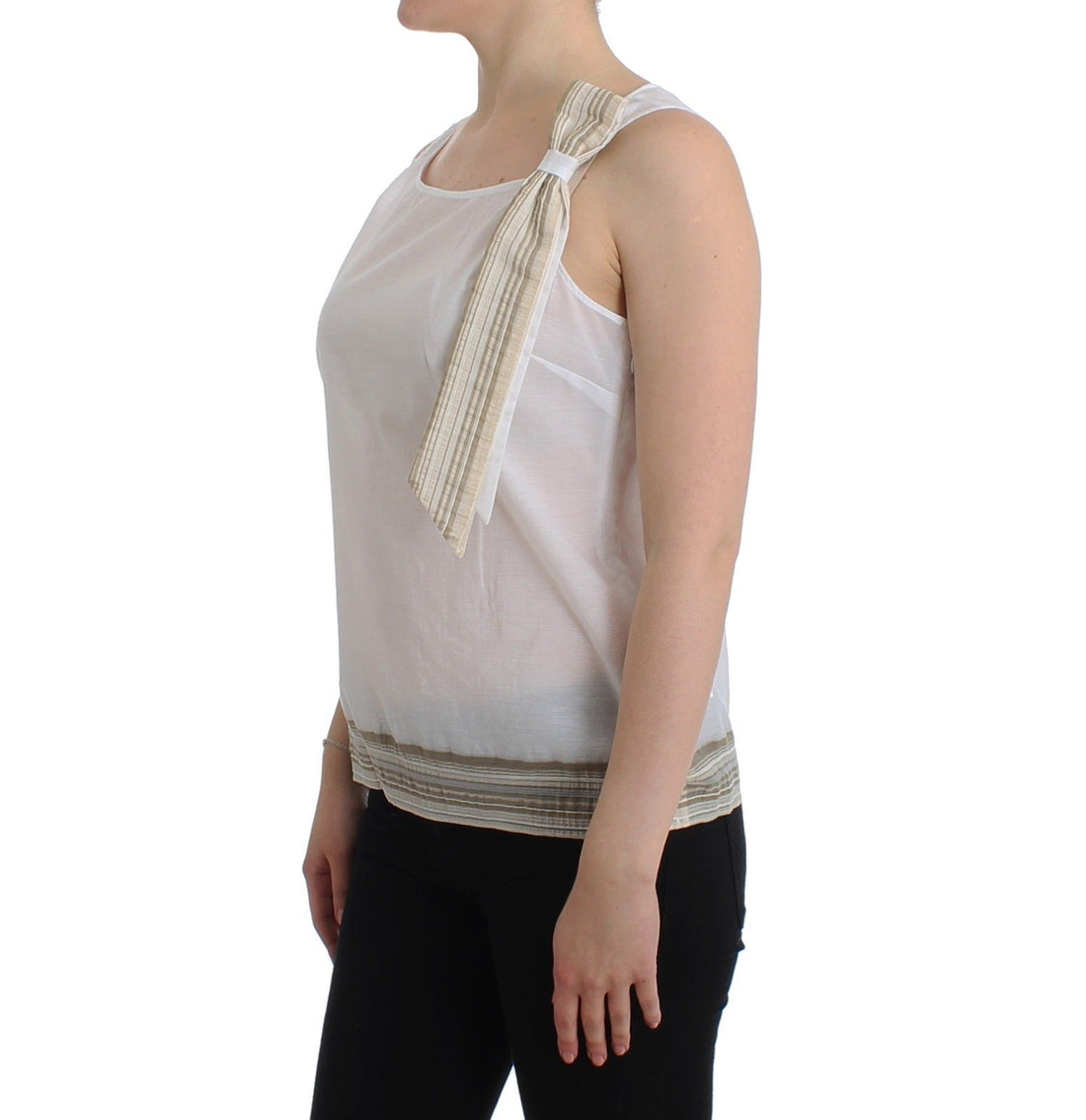 Ermanno Scervino White Top Blouse Tank Shirt Sleeveless - Whispers Of Wisdom Clothing