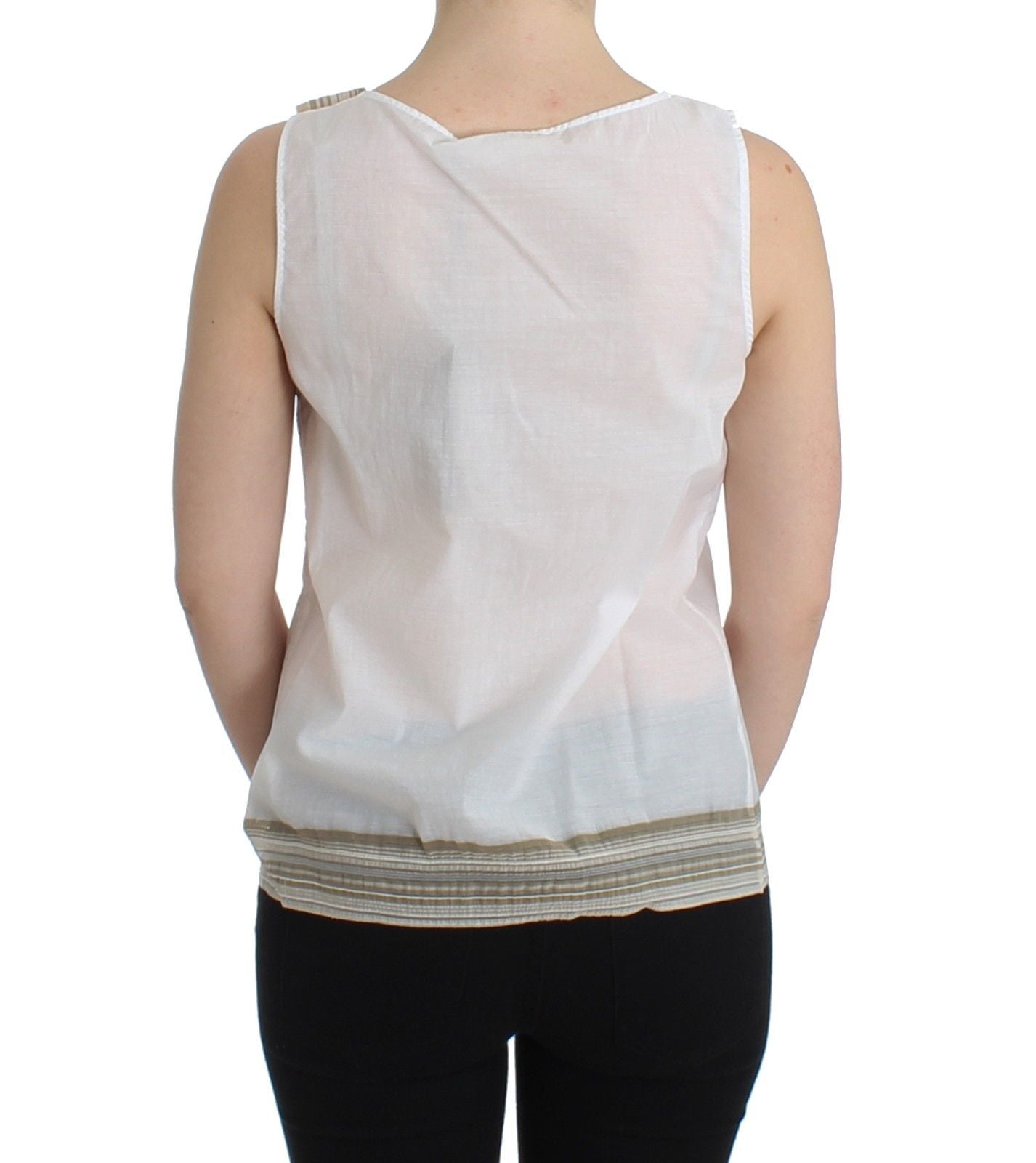 Ermanno Scervino White Top Blouse Tank Shirt Sleeveless - Whispers Of Wisdom Clothing