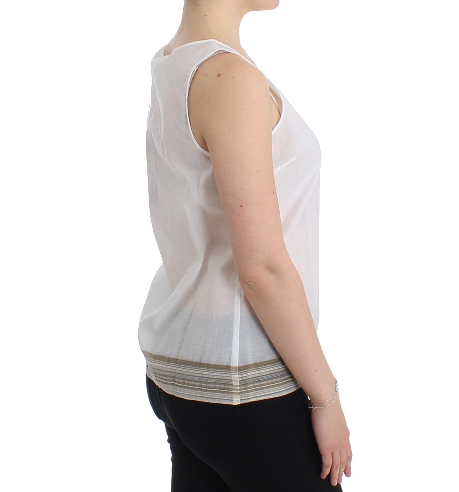 Ermanno Scervino White Top Blouse Tank Shirt Sleeveless - Whispers Of Wisdom Clothing
