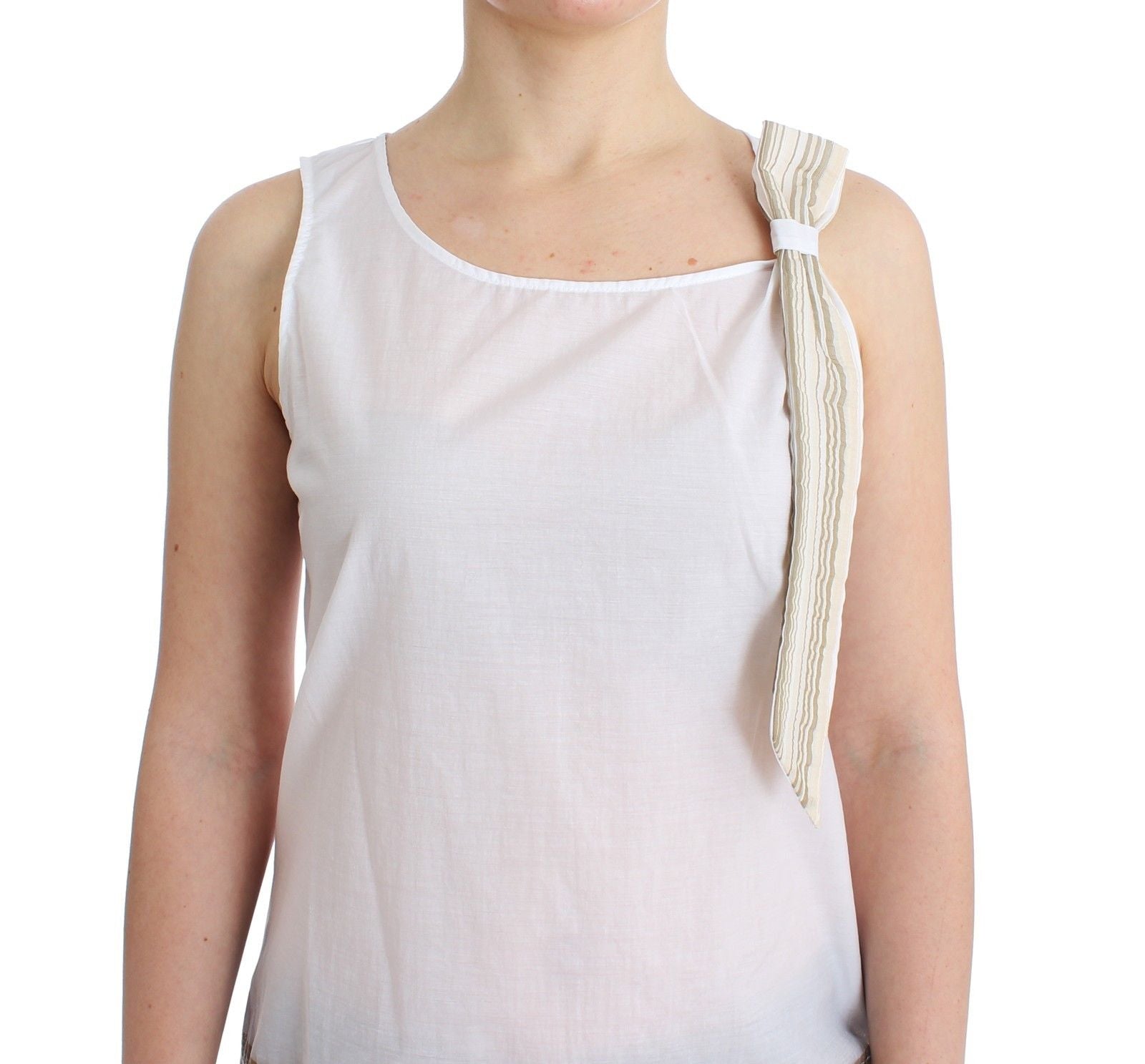 Ermanno Scervino White Top Blouse Tank Shirt Sleeveless - Whispers Of Wisdom Clothing