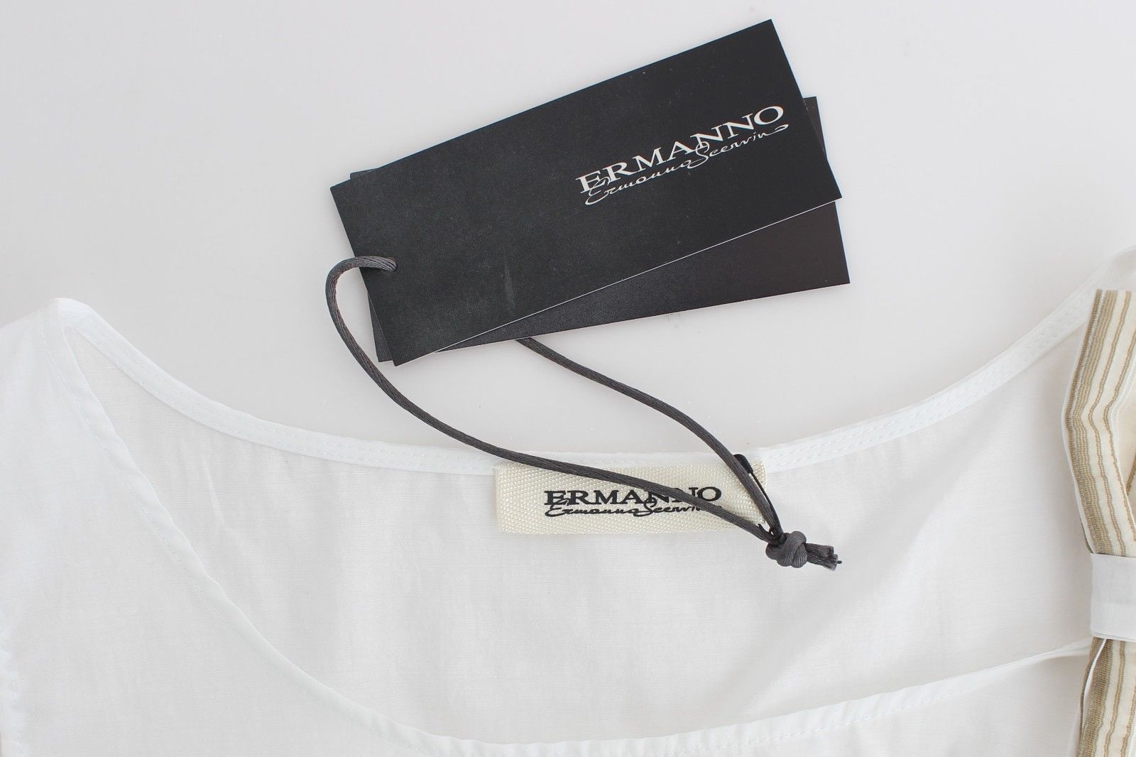 Ermanno Scervino White Top Blouse Tank Shirt Sleeveless - Whispers Of Wisdom Clothing