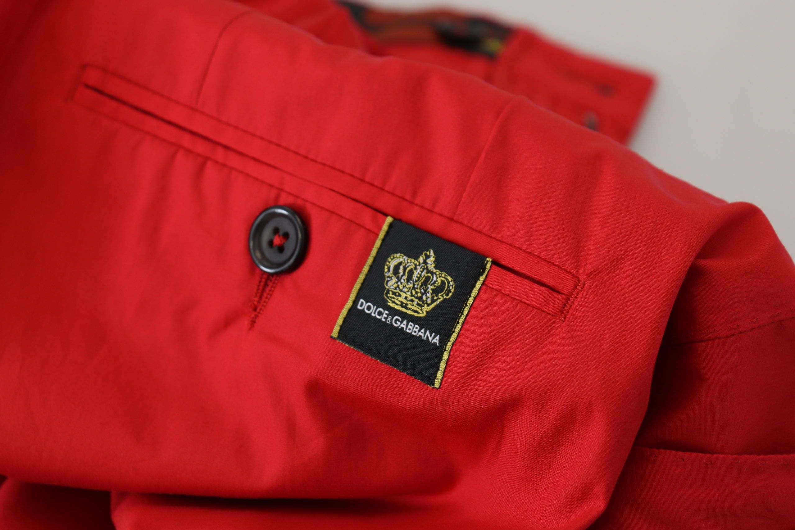 Dolce & Gabbana Red Cotton Slim Fit Trousers Chinos Pants - Whispers Of Wisdom Clothing