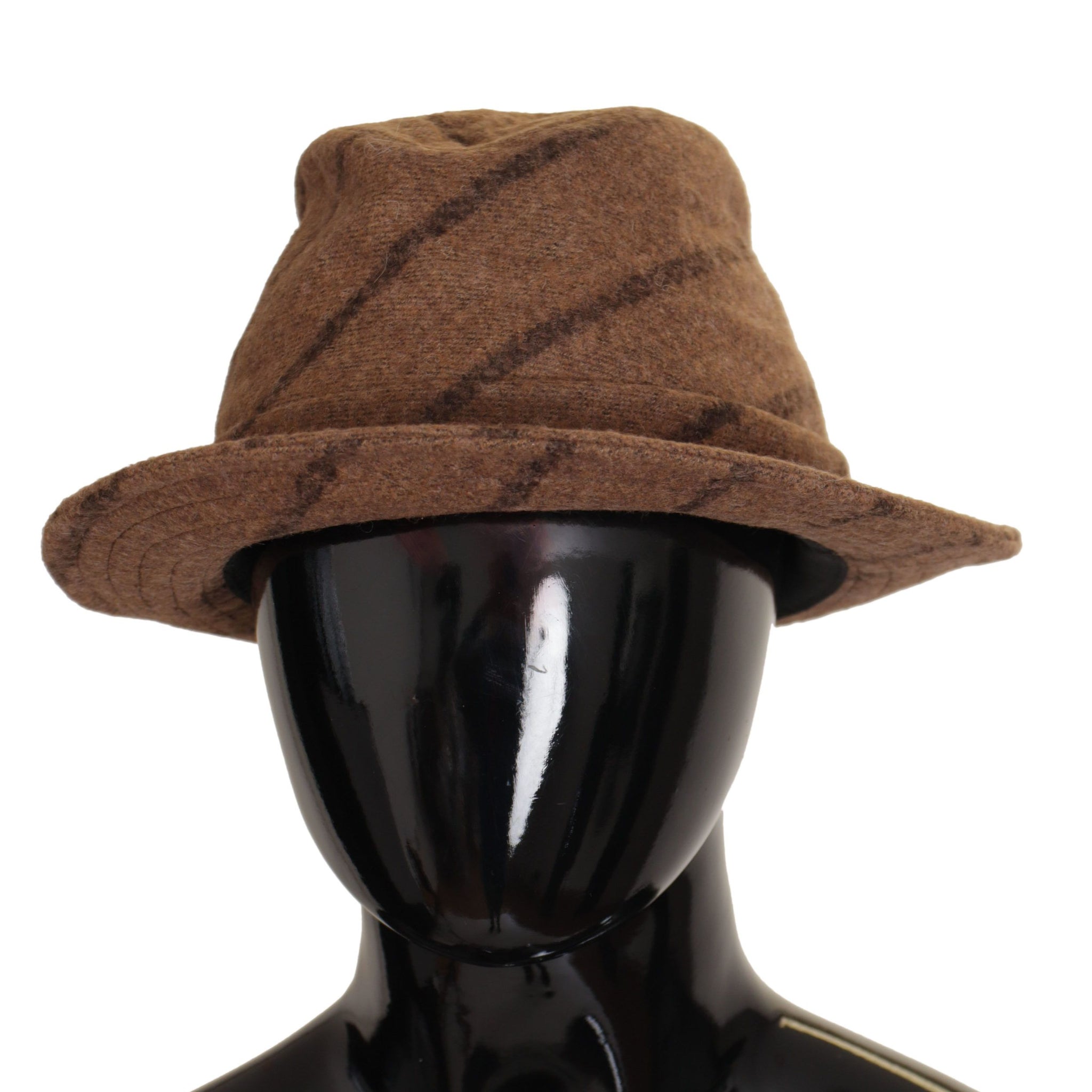 Dolce & Gabbana Brown Fedora Striped Print Summer Hat