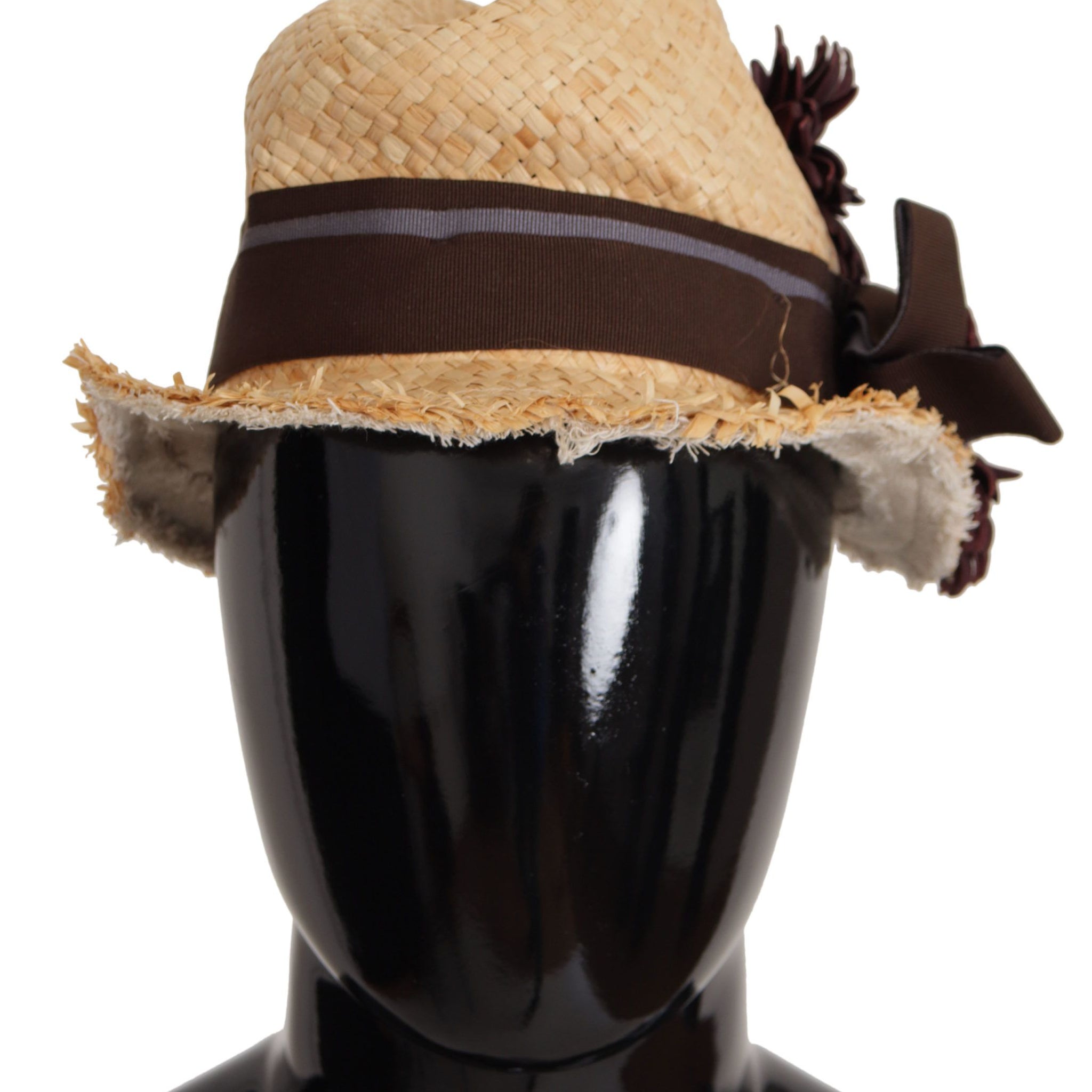 Dolce & Gabbana Yellow Ribbon Floral Embellished Straw Hat - Whispers Of Wisdom Clothing