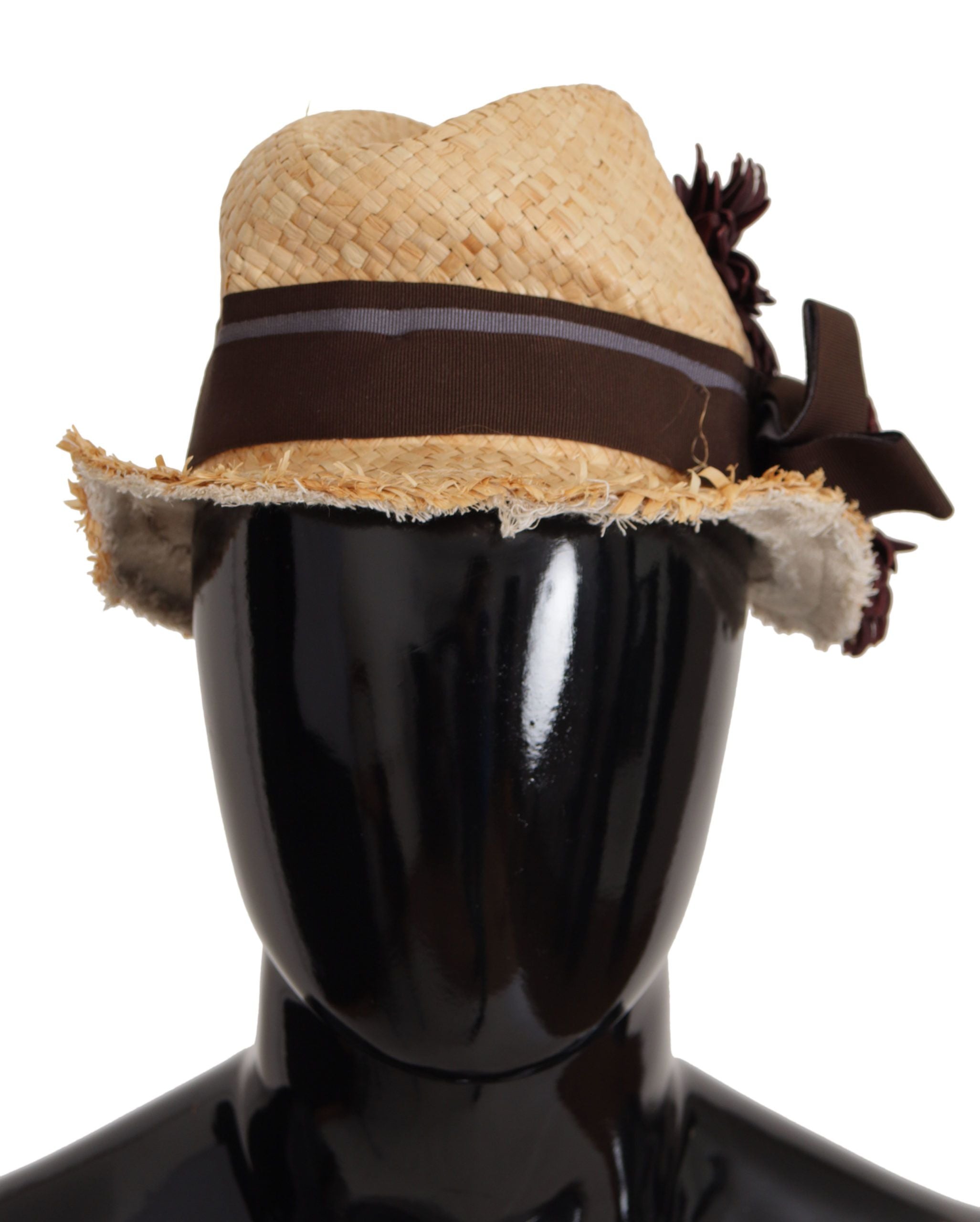 Dolce & Gabbana Yellow Ribbon Floral Embellished Straw Hat - Whispers Of Wisdom Clothing