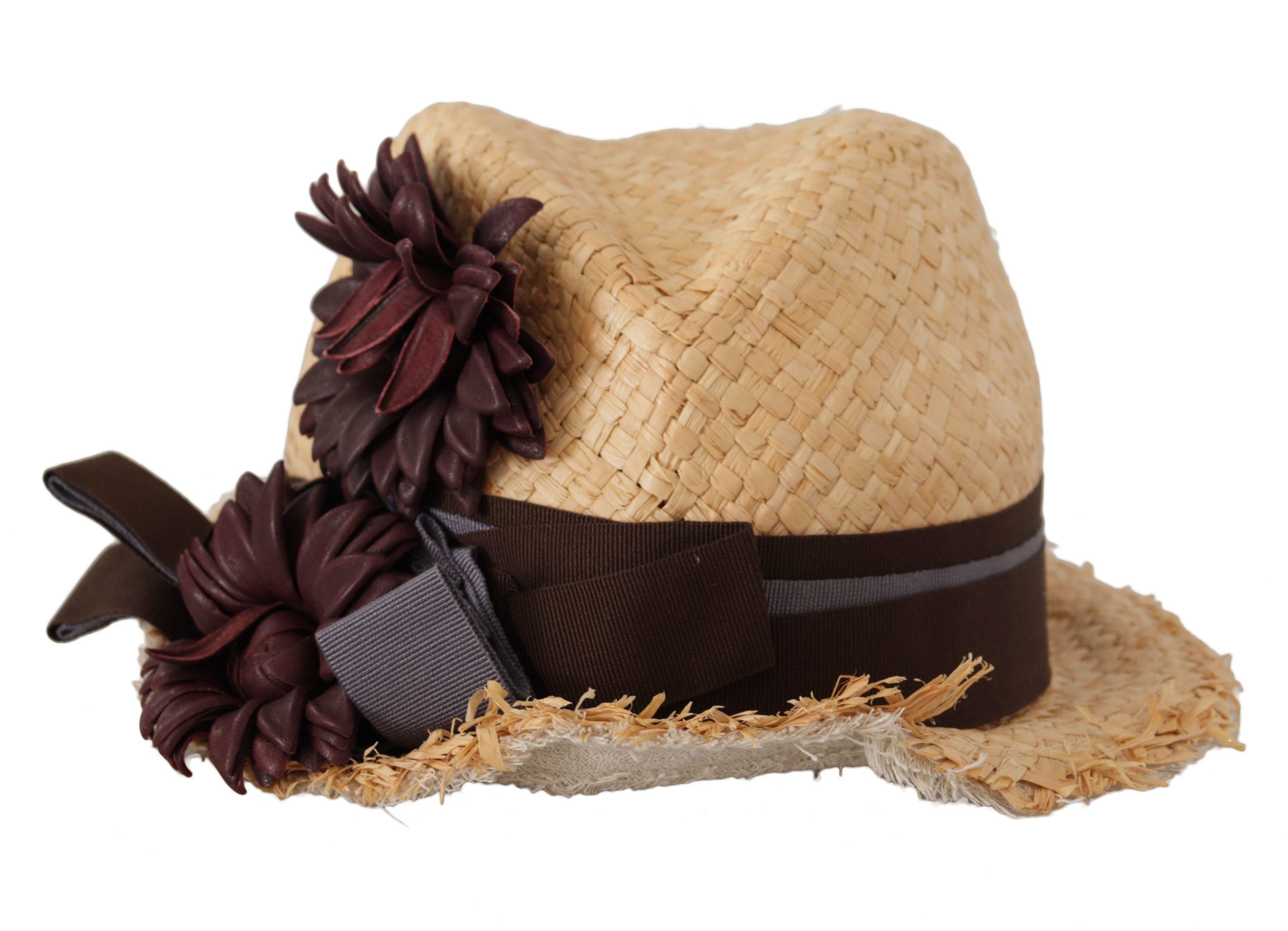 Dolce & Gabbana Yellow Ribbon Floral Embellished Straw Hat - Whispers Of Wisdom Clothing