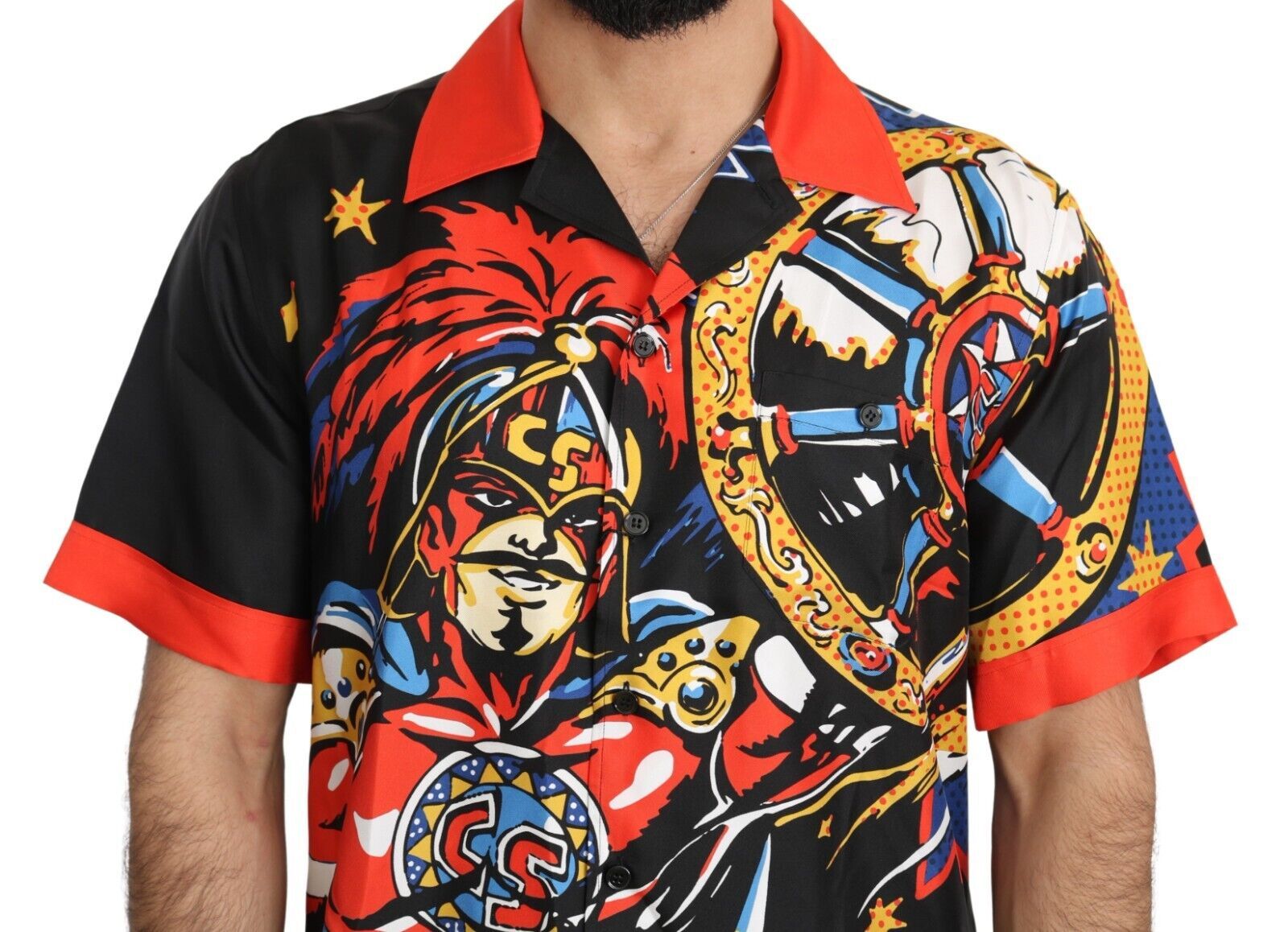 Dolce & Gabbana Multicolor Printed Short Sleeves Casual Shirt - Whispers Of Wisdom Clothing