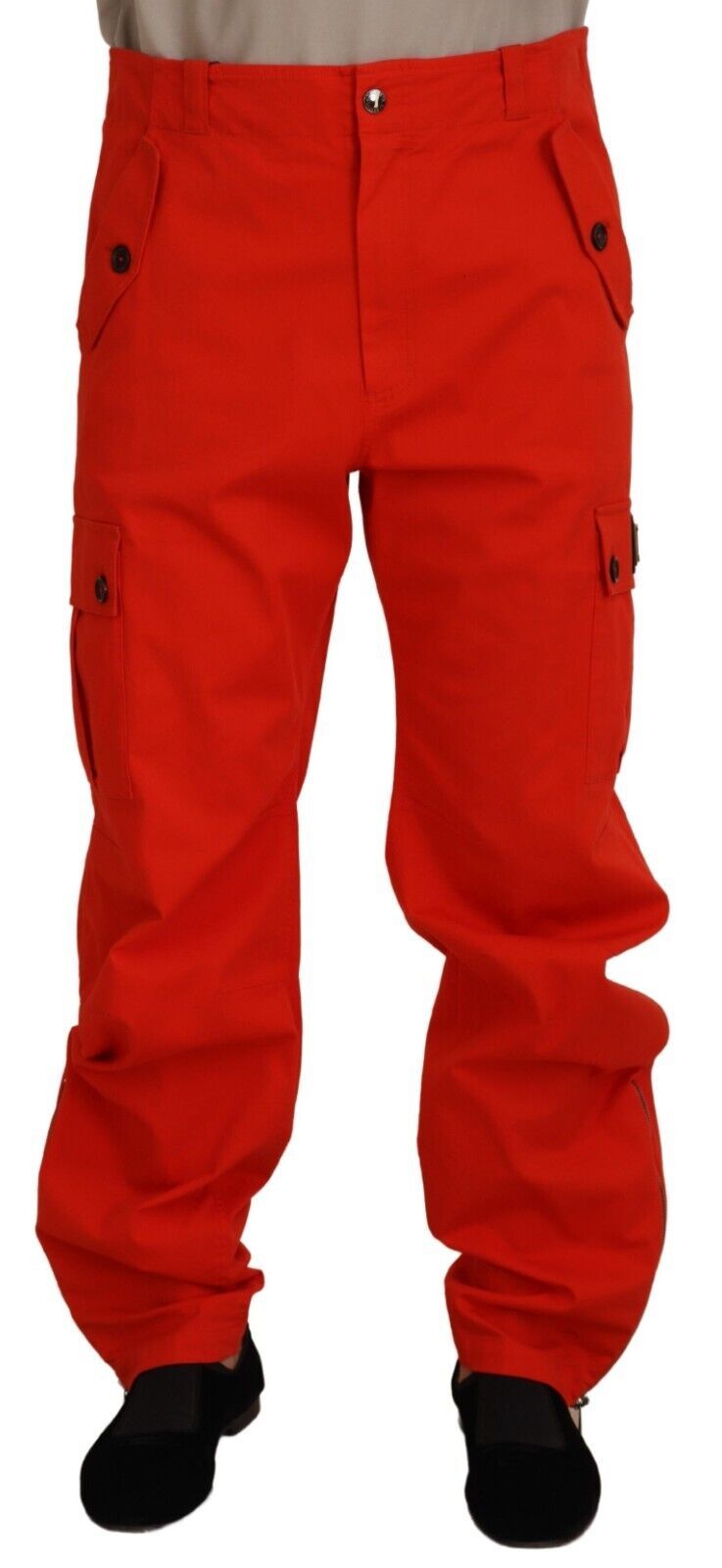Dolce & Gabbana Red Cargo Men Trousers Cotton Pants - Whispers Of Wisdom Clothing