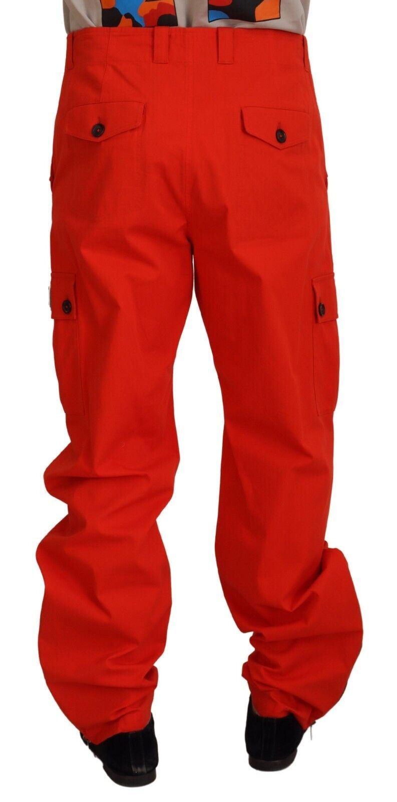 Dolce & Gabbana Red Cargo Men Trousers Cotton Pants - Whispers Of Wisdom Clothing