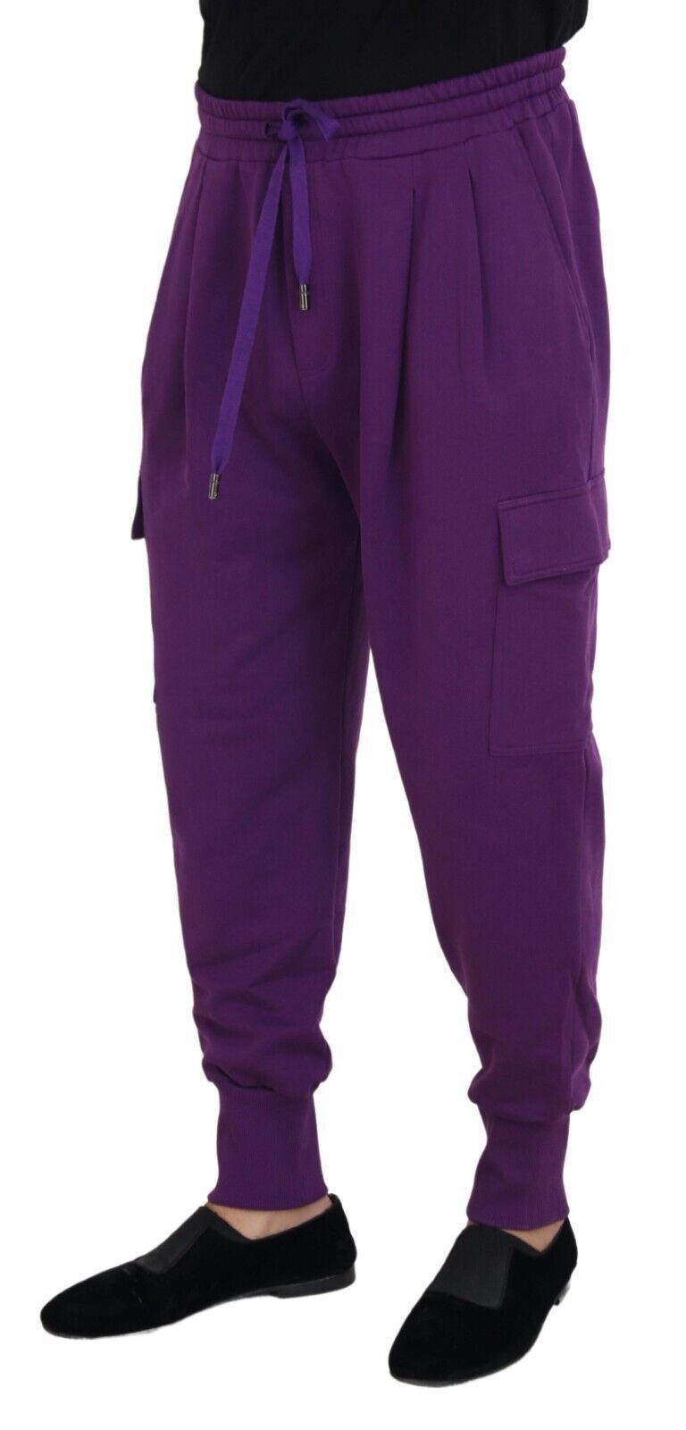 Dolce & Gabbana Purple Cotton Cargo Sweatpants Jogging Pants - Whispers Of Wisdom Clothing