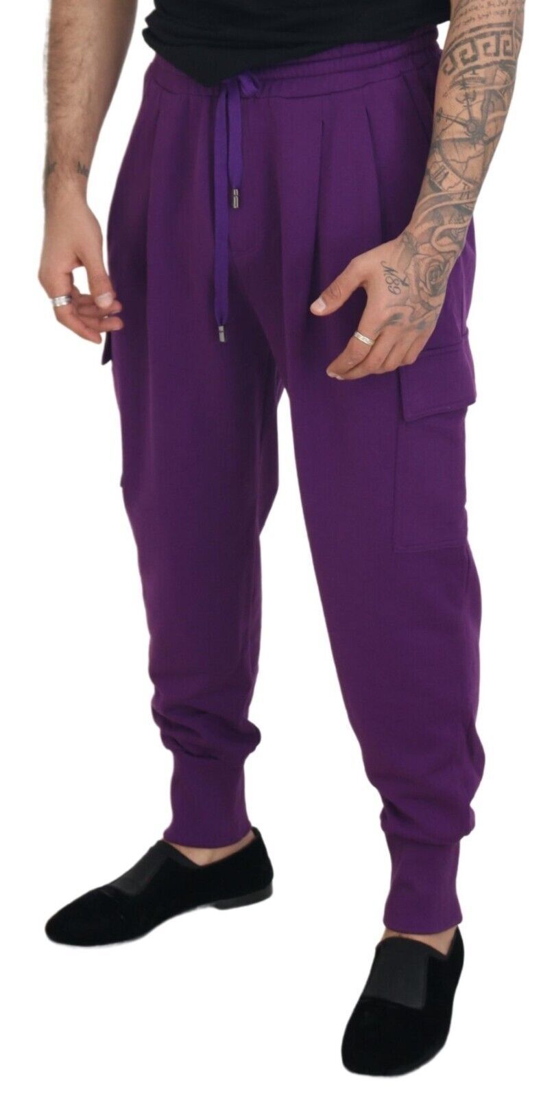 Dolce & Gabbana Purple Cotton Cargo Sweatpants Jogging Pants - Whispers Of Wisdom Clothing