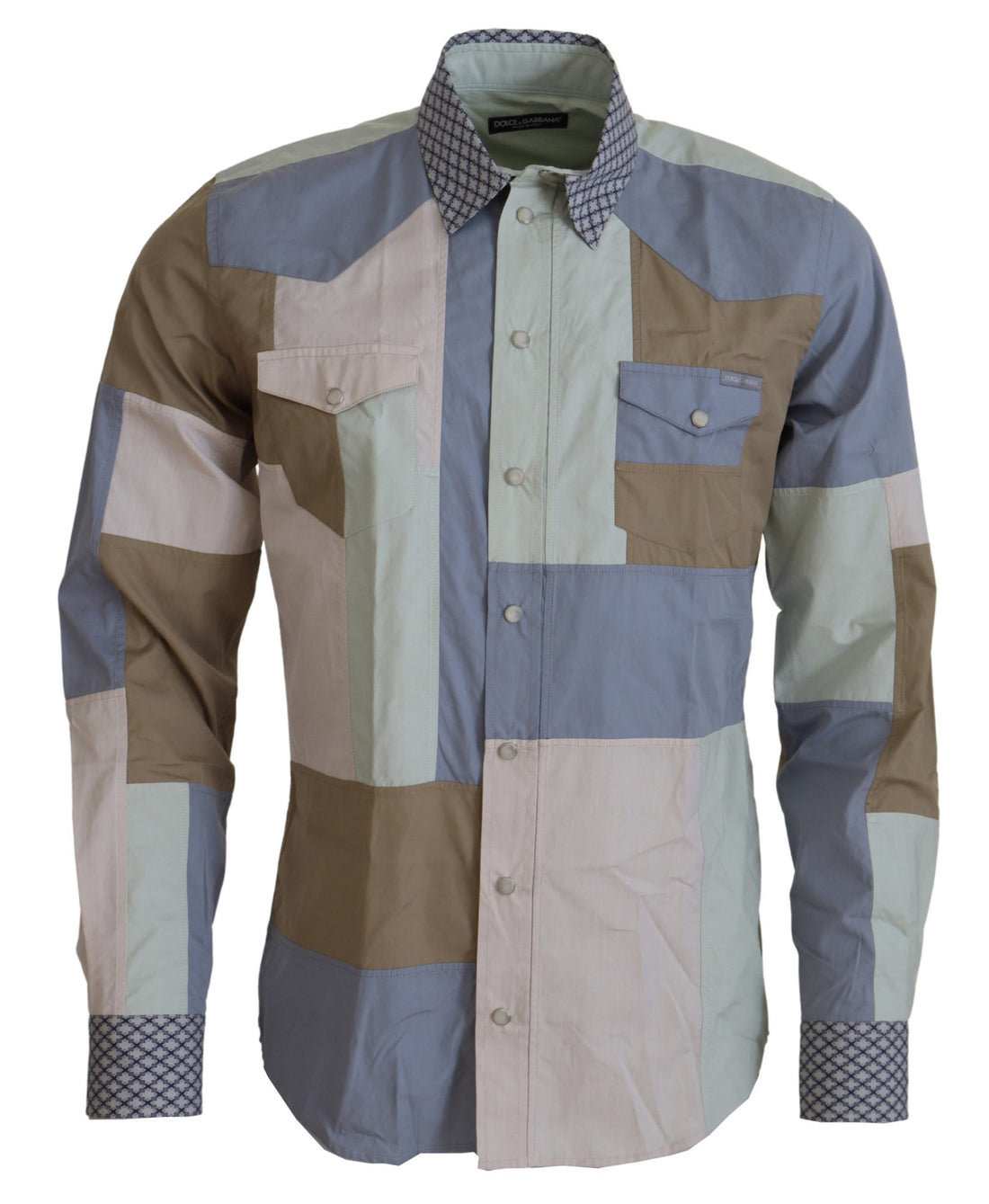 Dolce & Gabbana Multicolor Cotton Patchwork Slim Shirt - Whispers Of Wisdom Clothing