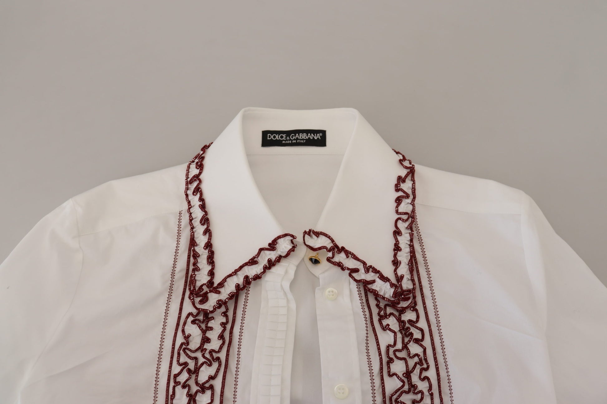 Dolce & Gabbana White Lace Long Sleeves Ruffle Collar Top - Whispers Of Wisdom Clothing