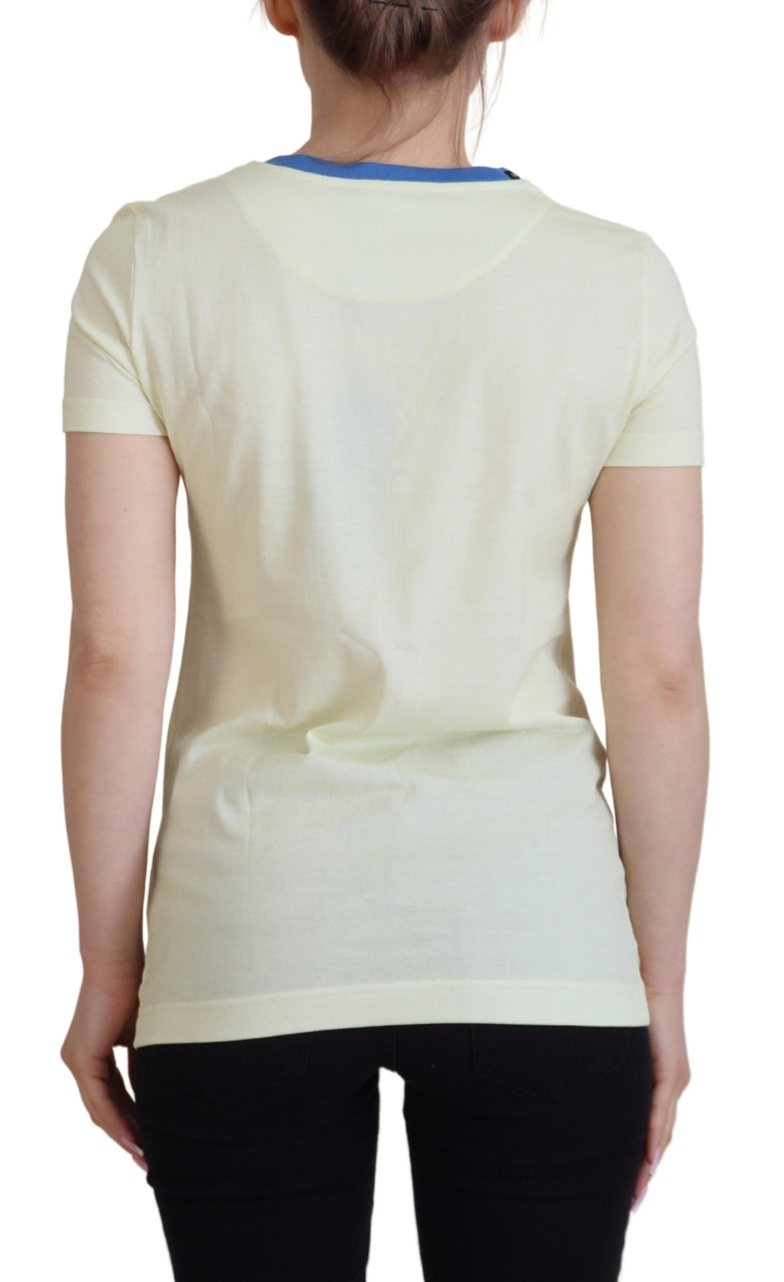 Dolce & Gabbana Yellow Havanity Round Neck Tee Cotton T-shirt - Whispers Of Wisdom Clothing