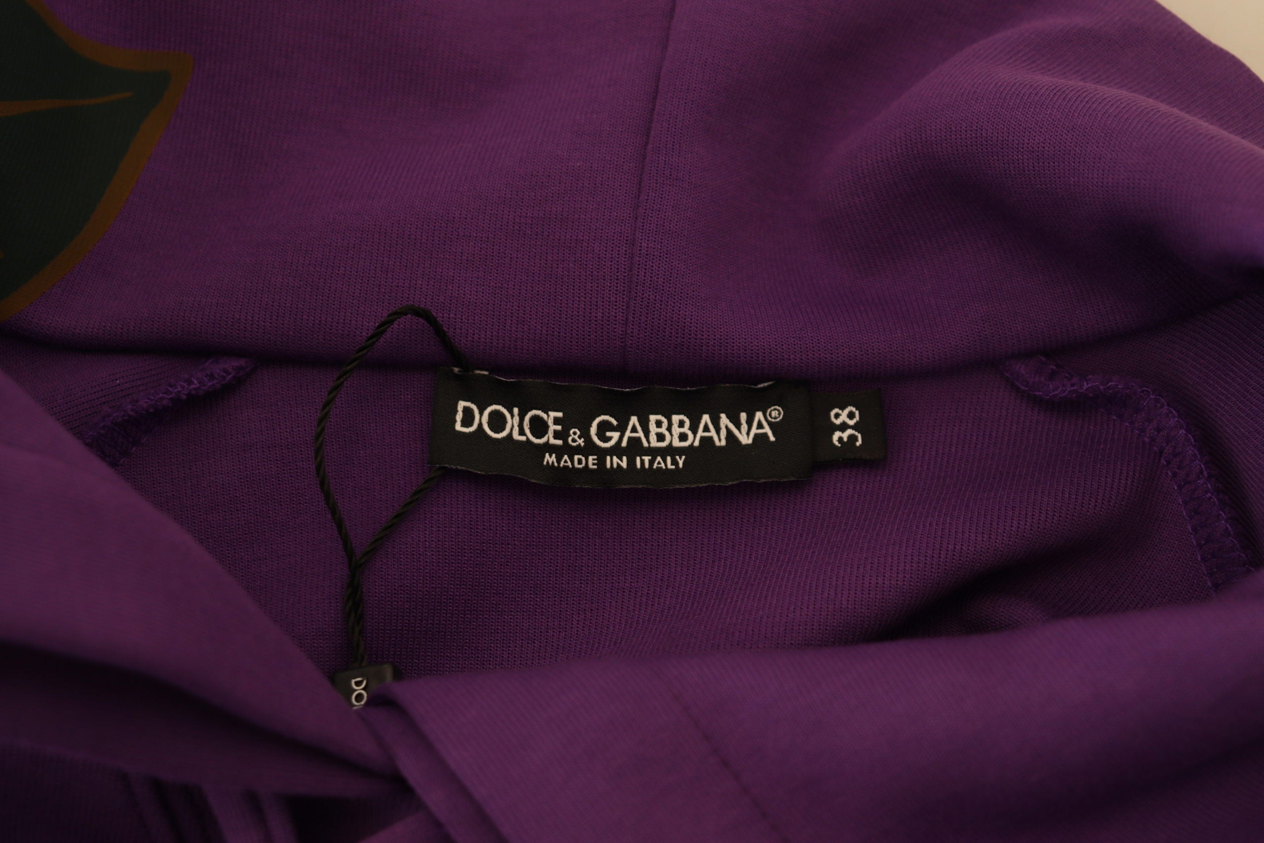 Dolce & Gabbana Purple Floral Print Pullover  Cotton Sweater - Whispers Of Wisdom Clothing