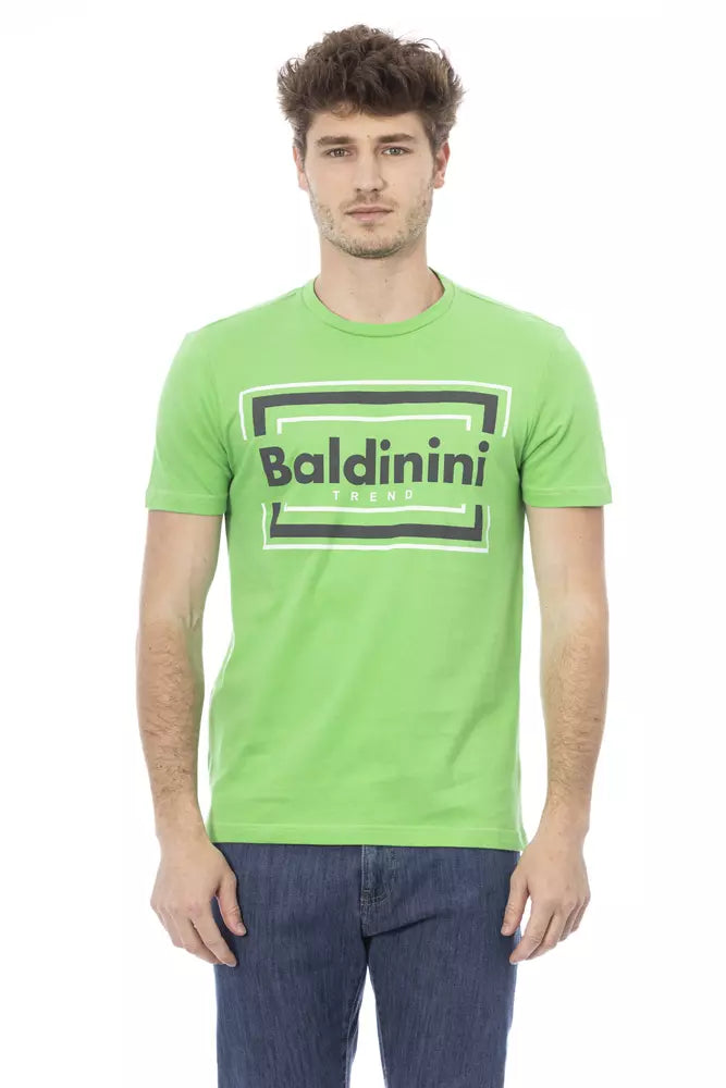 تي شيرت رجالي قطني باللون الأخضر من Baldinini Trend