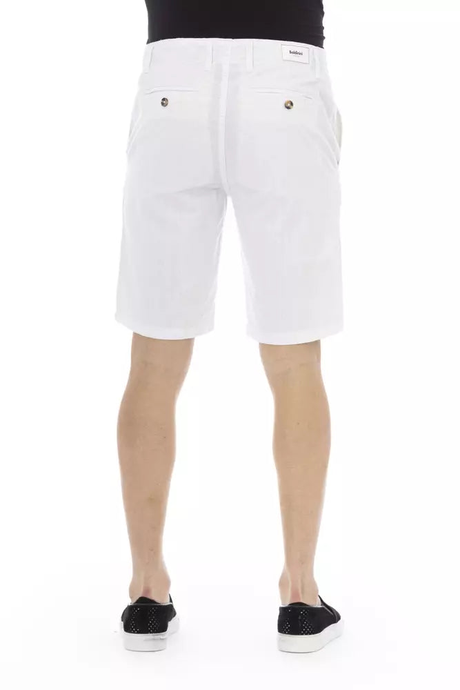 Baldinini Trend White Cotton Men Bermuda Short - Whispers Of Wisdom Clothing