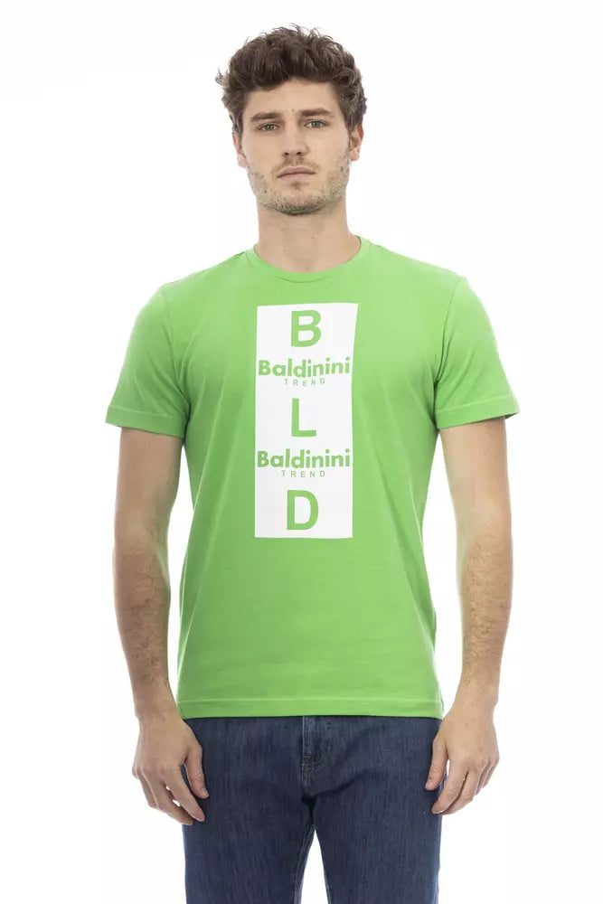 تي شيرت رجالي قطني باللون الأخضر من Baldinini Trend
