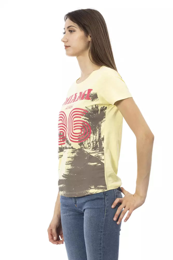 Trussardi Action Yellow Cotton Women T-Shirt - Whispers Of Wisdom Clothing