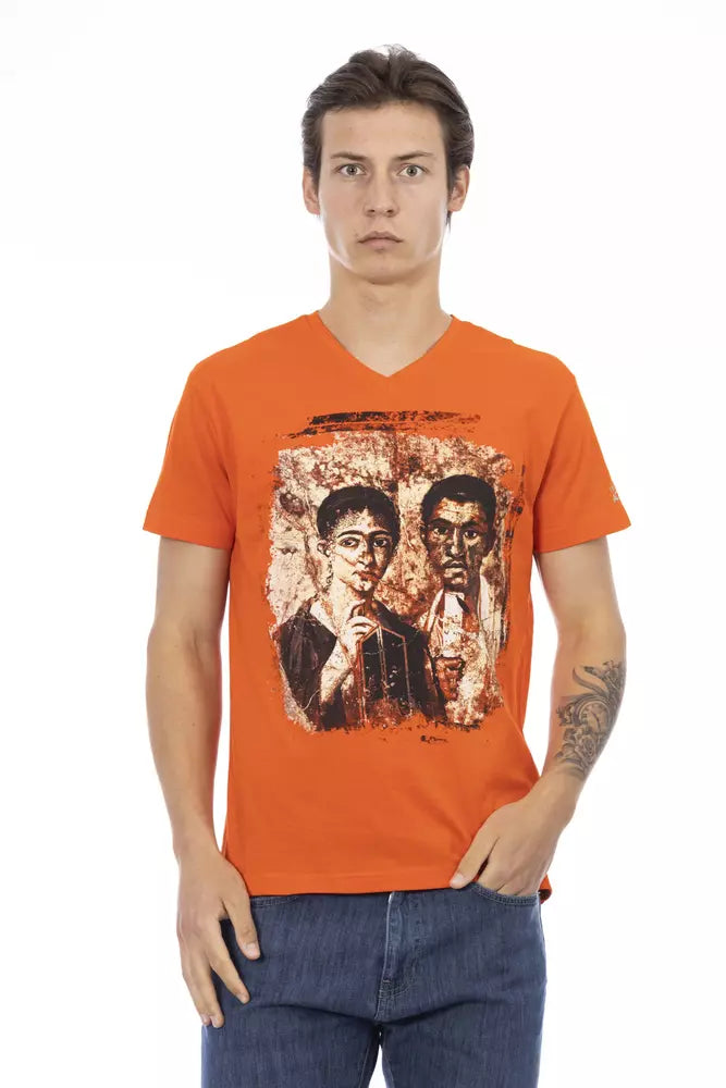 Trussardi Action Orange Cotton Men T-Shirt - Whispers Of Wisdom Clothing